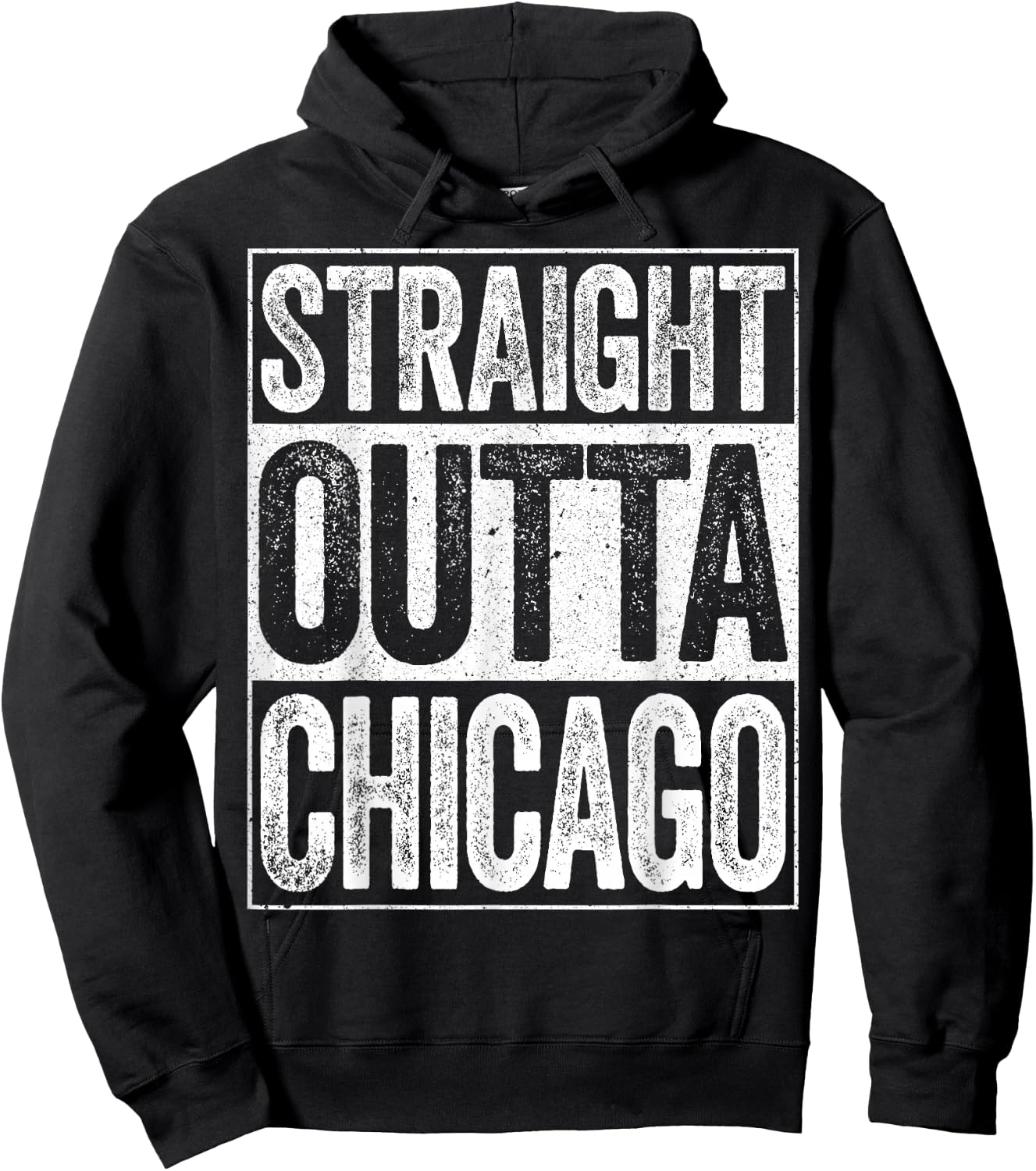 Straight Outta Chicago Shirt Men Women Kids Illinois State Hoodie - Hoodie | Black