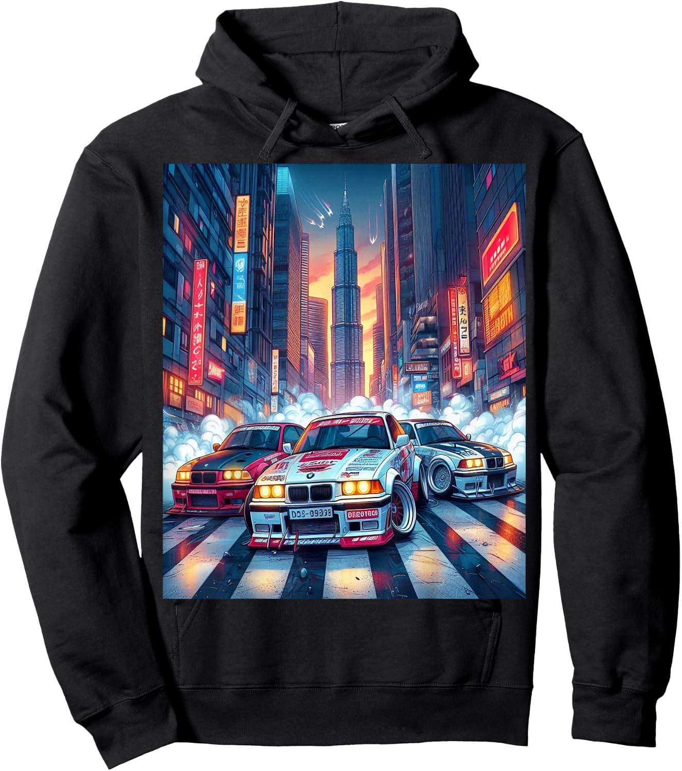 3 E36 in town drift Hoodie - Hoodie | Black