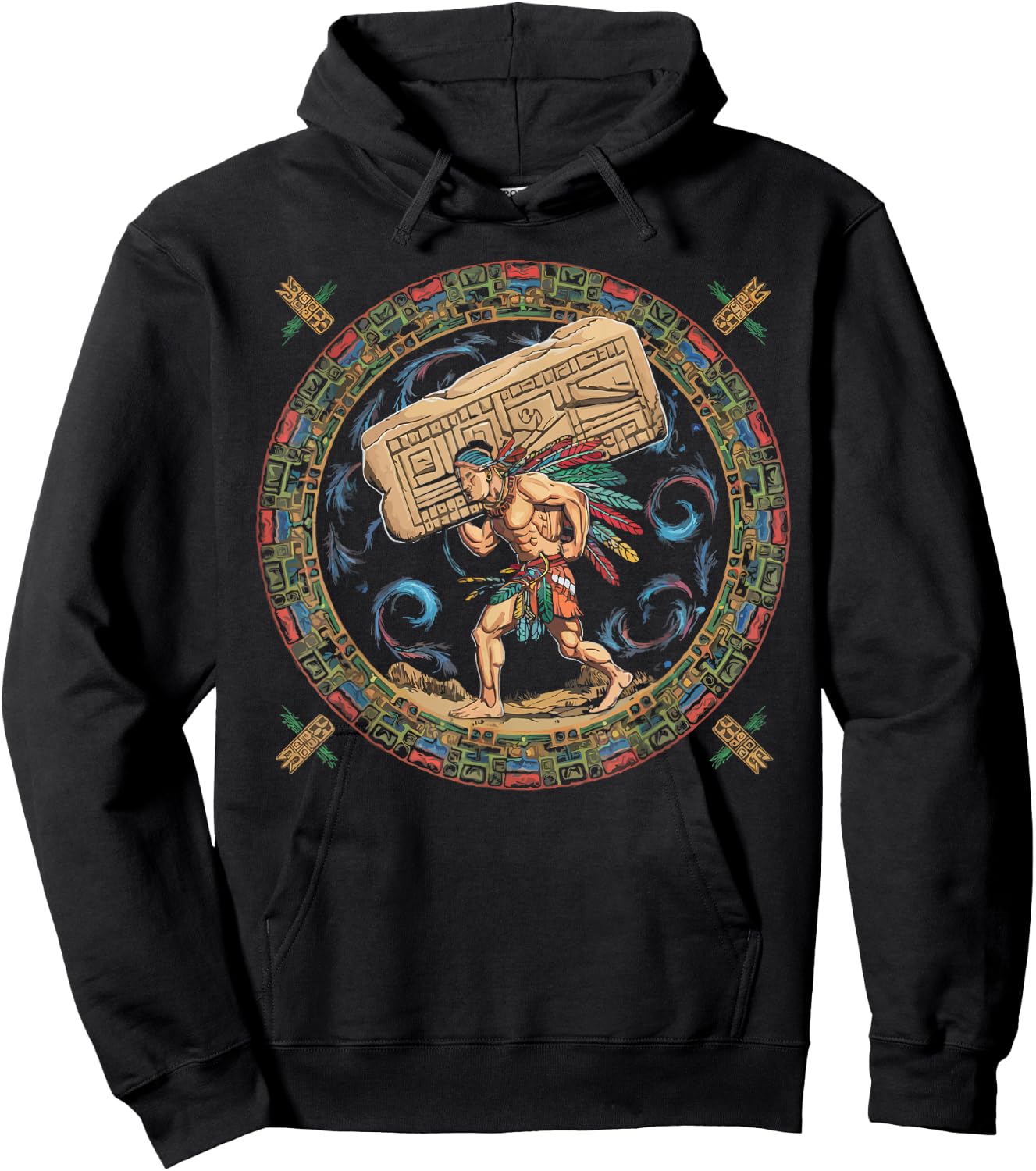 Aztec Calendar Mayan Indigenous Mexican Aztec Jaguar Hoodie - Hoodie | Black