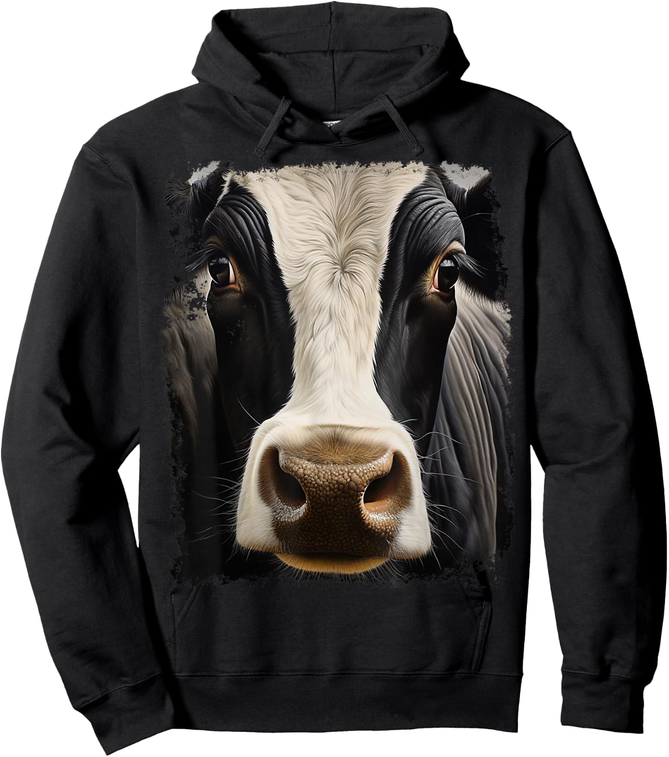 Noah&Friends Women's -Kids Black Animal Print Cow Hoodie - Hoodie | Black