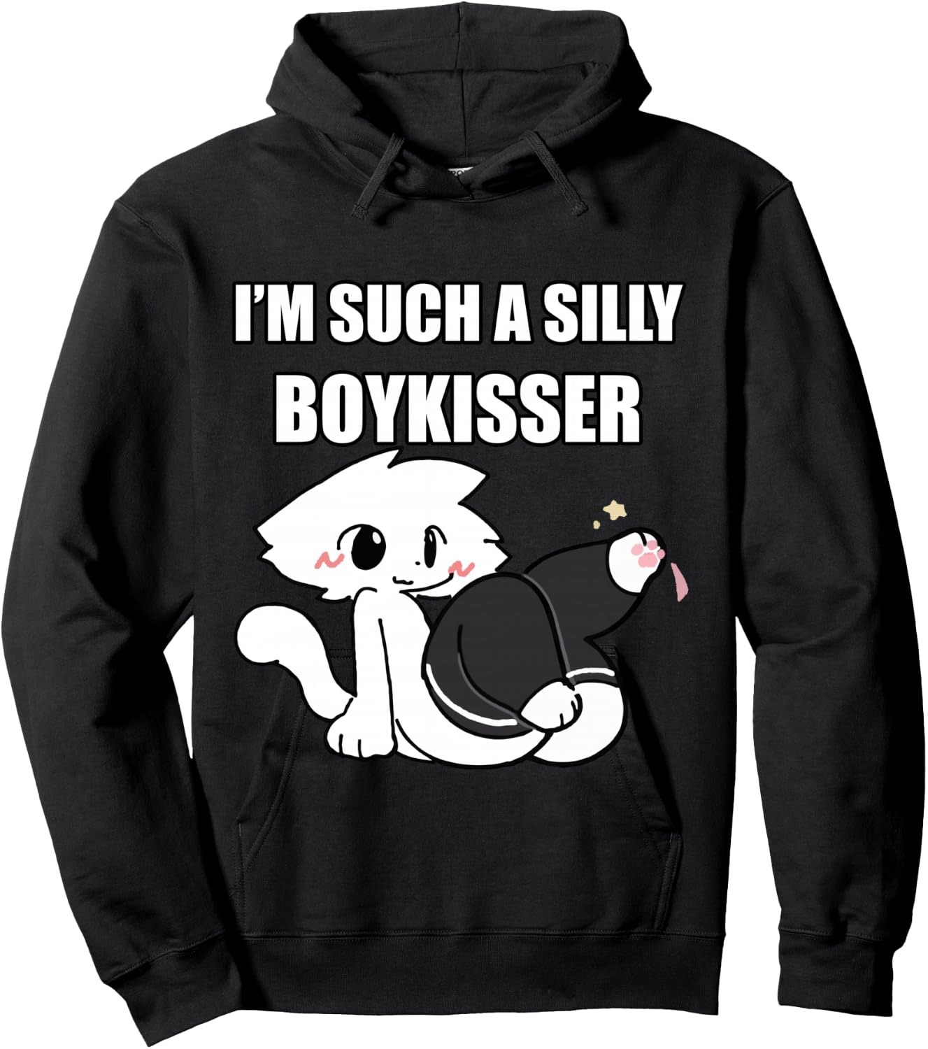 Dumme Junge Kisser Meme Femboy Homosexuell Stolz LGBTQ Langarmshirt Hoodie - Hoodie | Black
