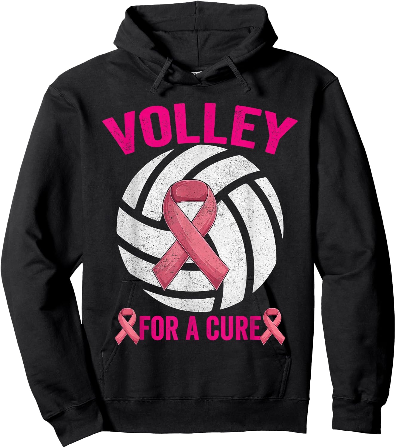 Volley For A Cure Volleyball Breast Cancer Awareness Hoodie - Hoodie | Black