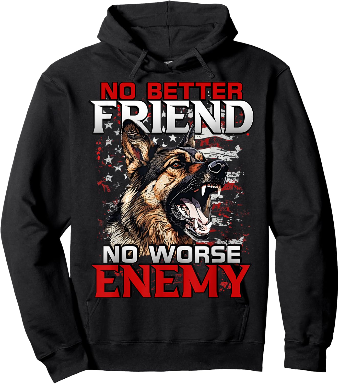 No Better Friend: German Shepherd Hoodie - Hoodie | Black