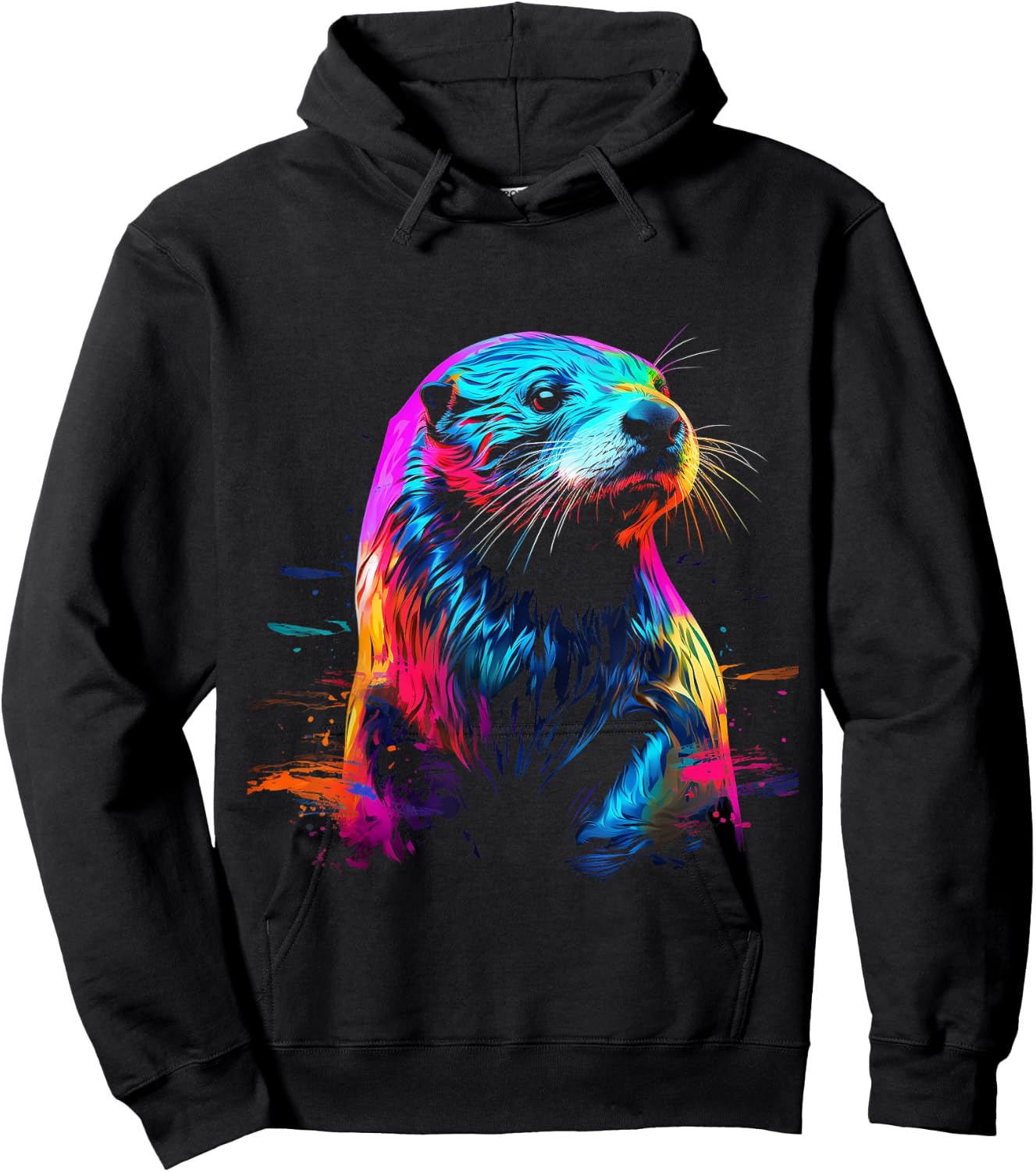 Otter Wildlife Colorful Design Otter Lover Wildlife Otter Hoodie - Hoodie | Black