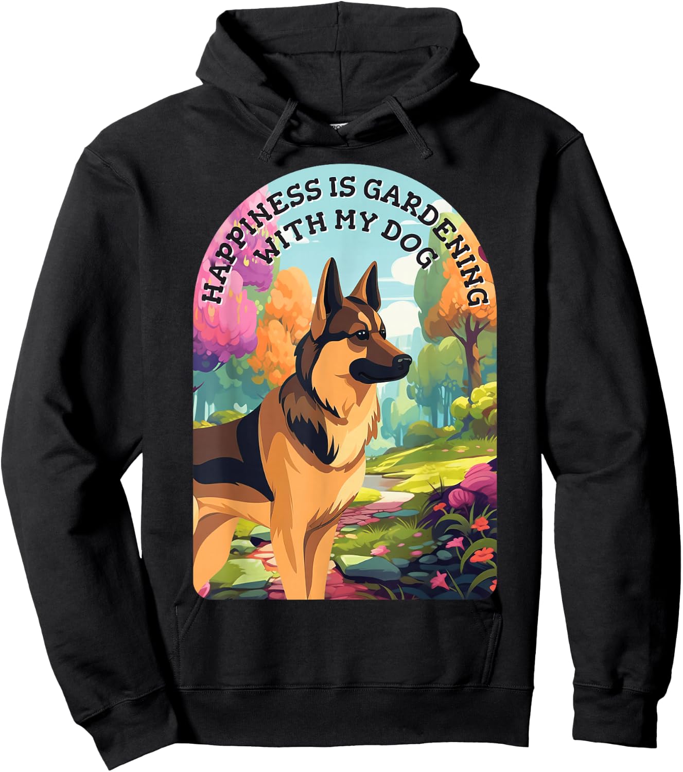 German Shepherd Garden Hoodie - Hoodie | Black