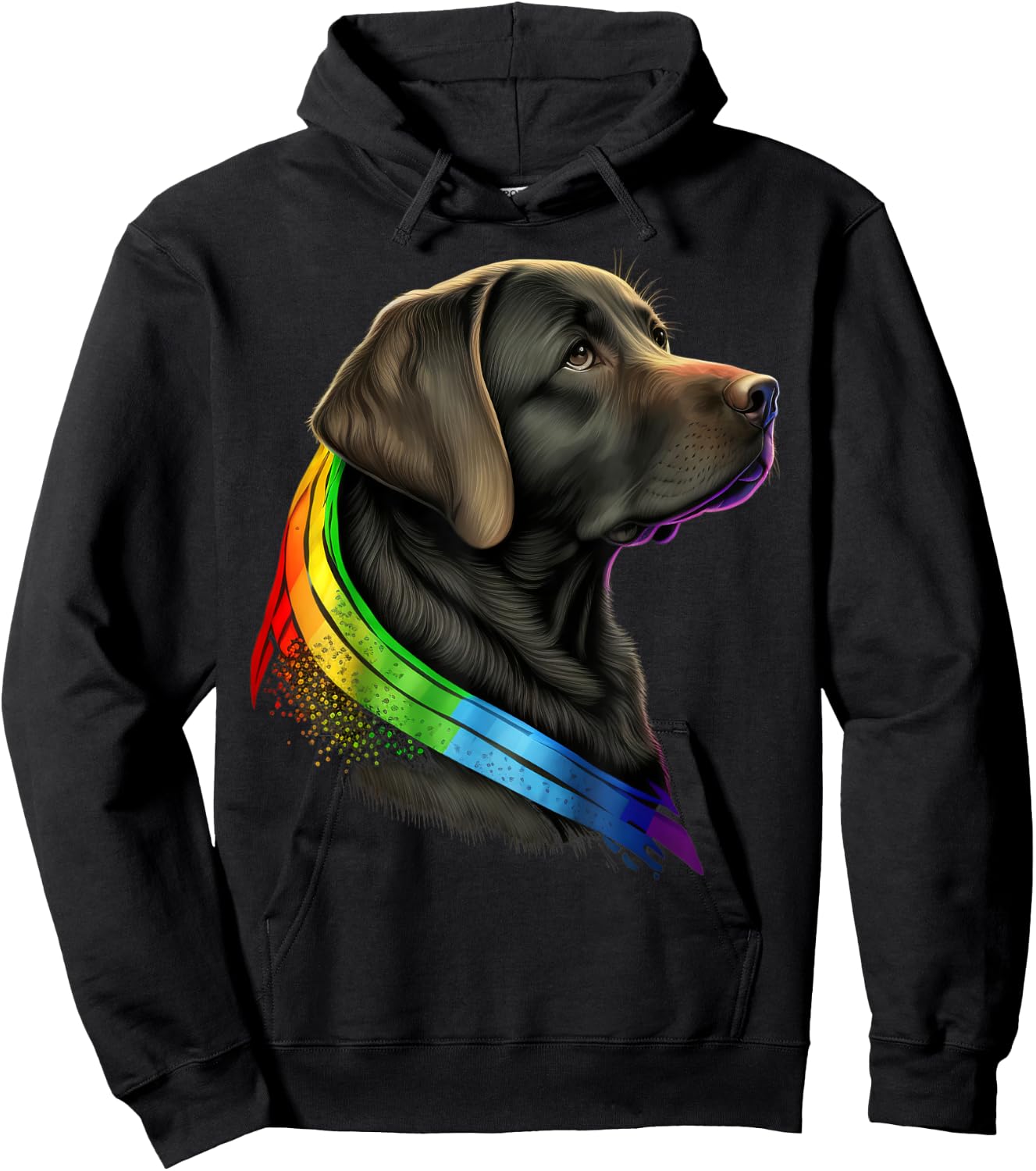 Labrador Gay Pride LGBT Rainbow on Labrador Retriever LGBTQ Hoodie - Hoodie | Black