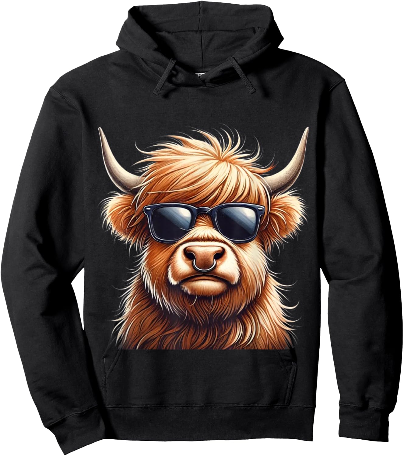 Highland cow design for farmers and highland cow Hoodie - Hoodie | Black