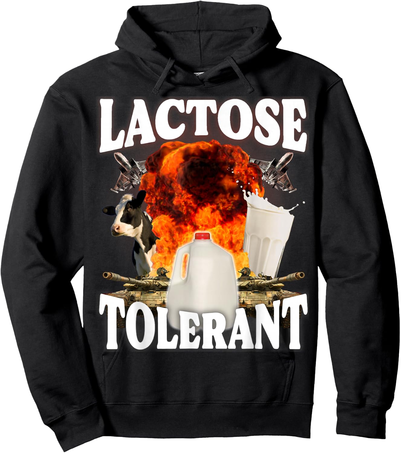 Lactose Tolerant , black Hoodie - Hoodie | Black