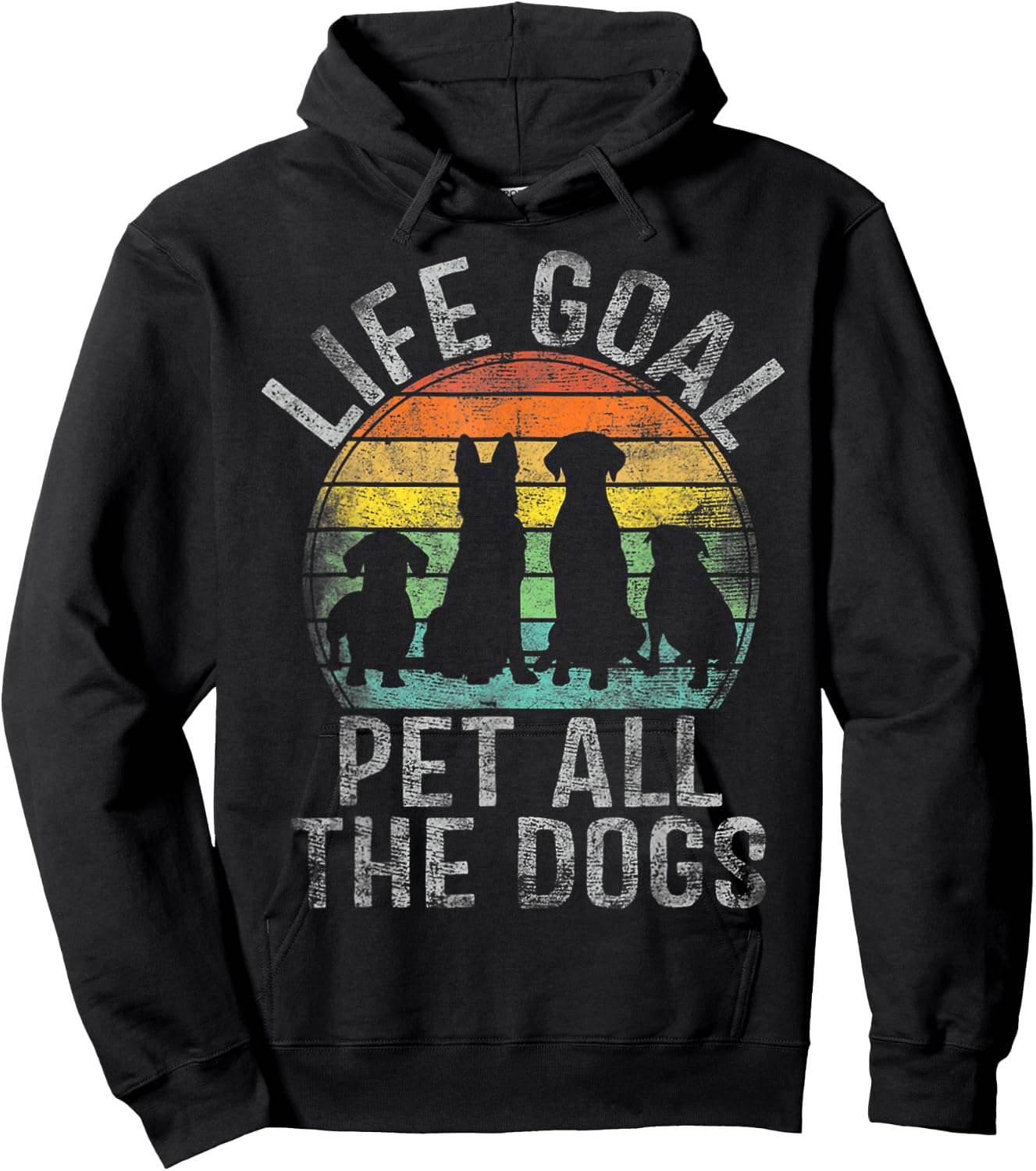 Life Goal Pet All The Dogs Kids Funny Dog Hoodie - Hoodie | Black