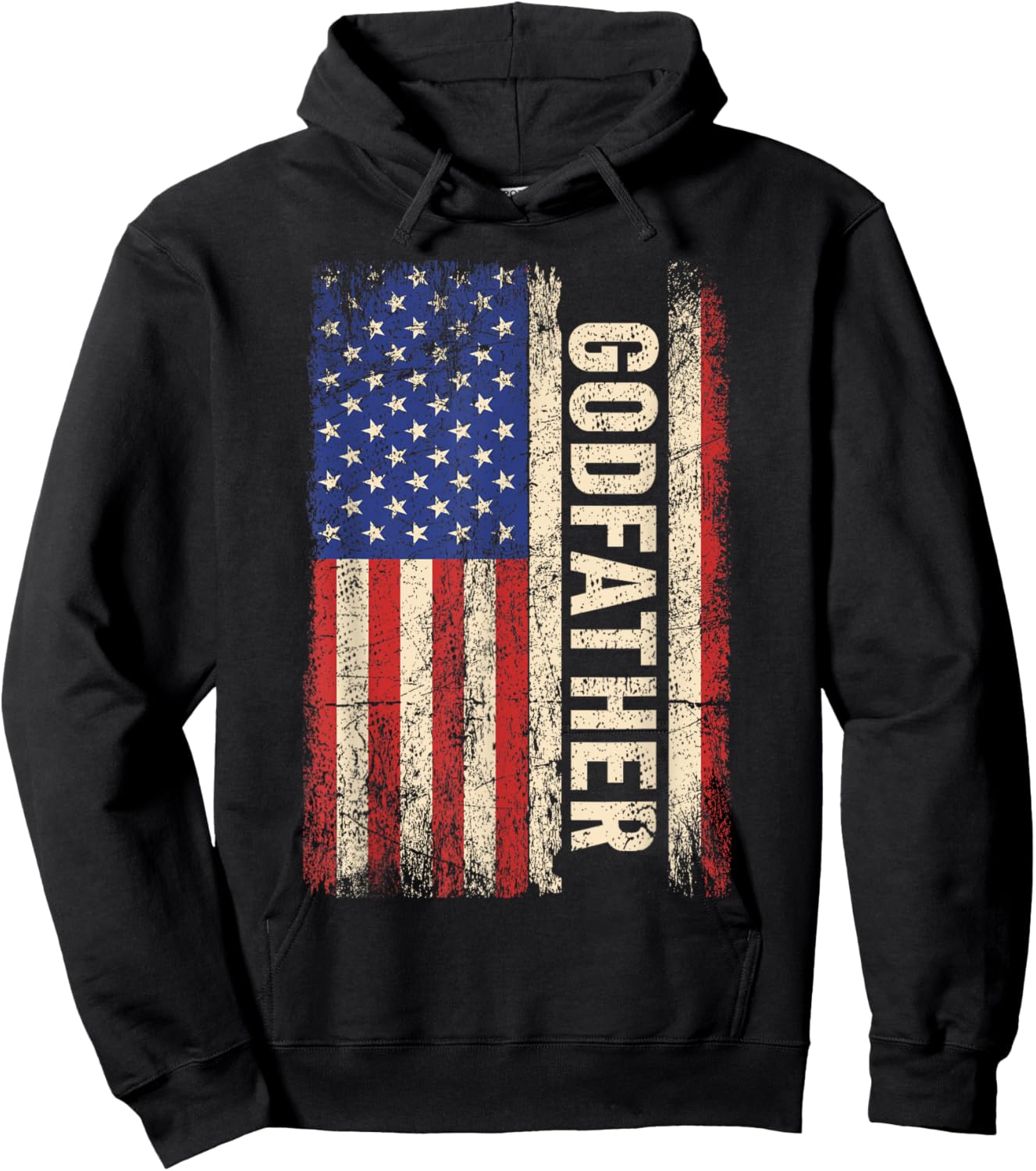 Godfather US American Flag Shirt for a favorite Uncle Family Hoodie - Hoodie | Black
