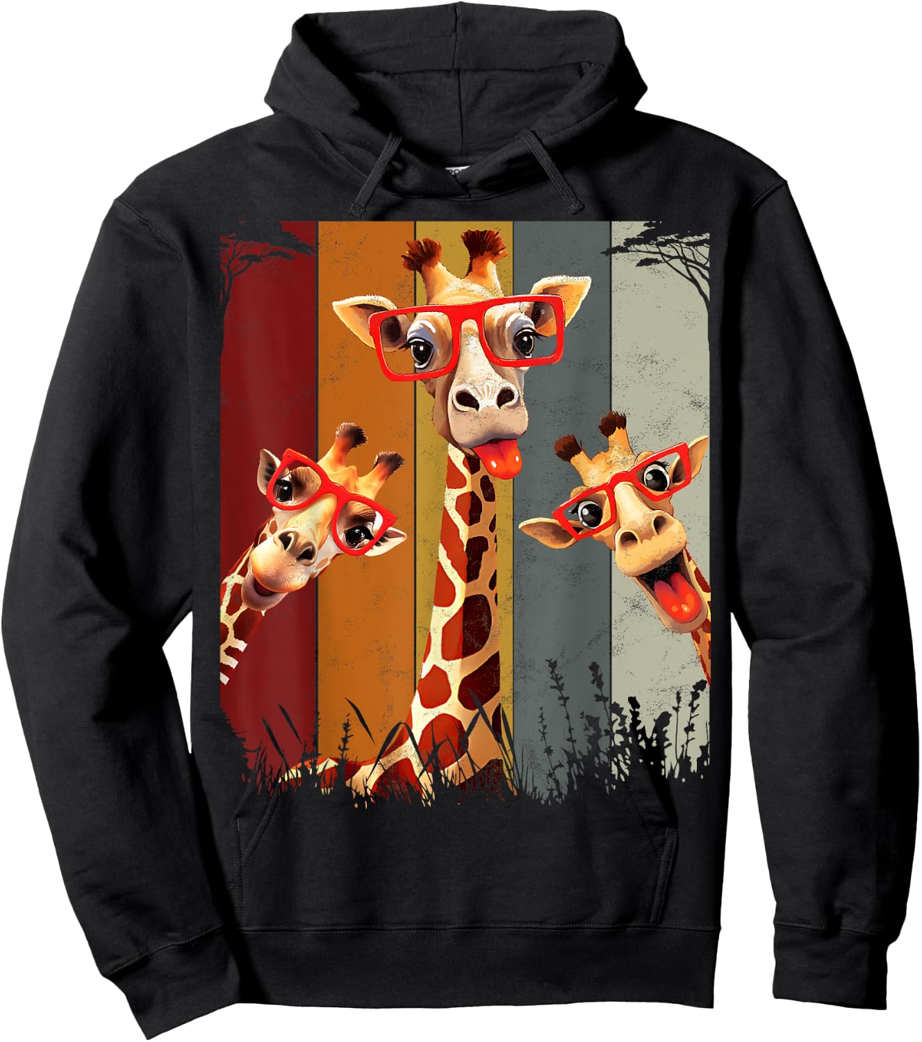 Funny Safari Animal Giraffe Shirt African Hoodie - Hoodie | Black