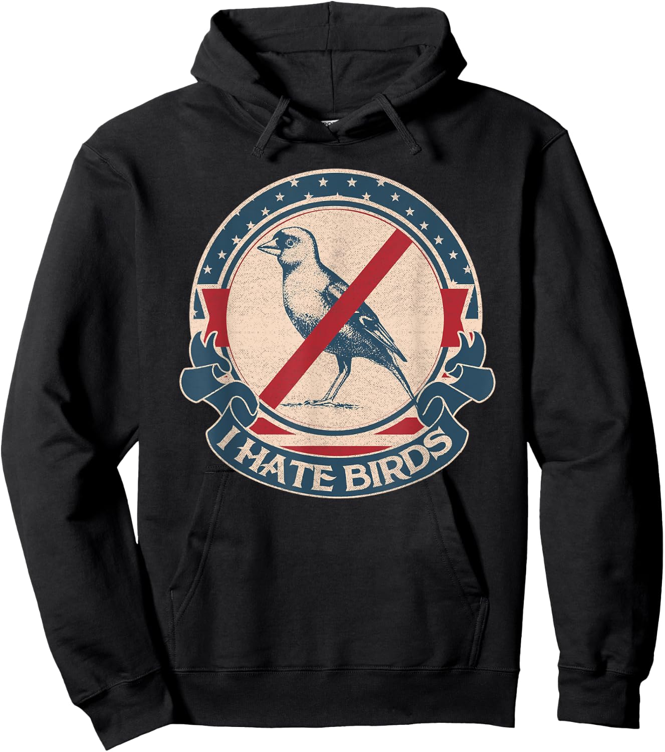 I hate birds vintage Hoodie - Hoodie | Black