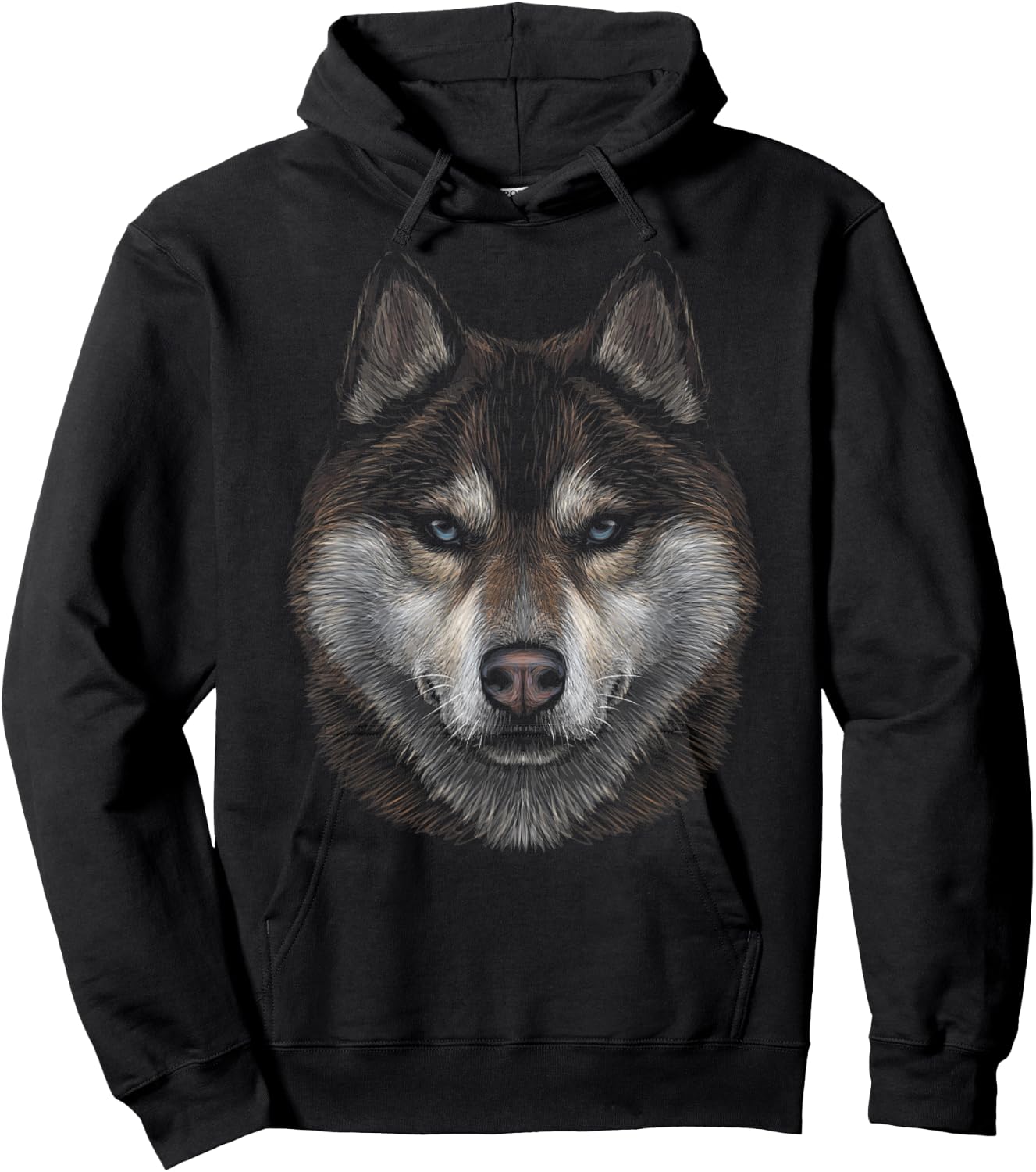 Siberian Husky brown furs blue eyes head art face lovers dog Men Women Kids Hoodie - Hoodie | Black