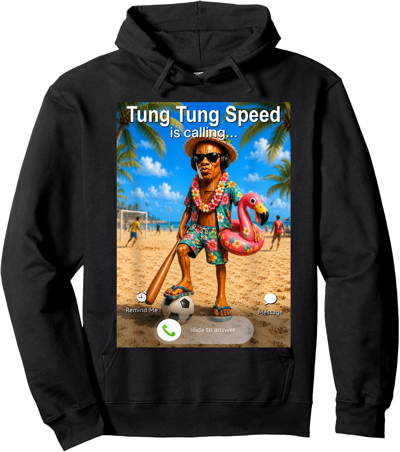 Funny Summer Holiday Tung Tung Speed is Calling Hoodie - Hoodie | Black