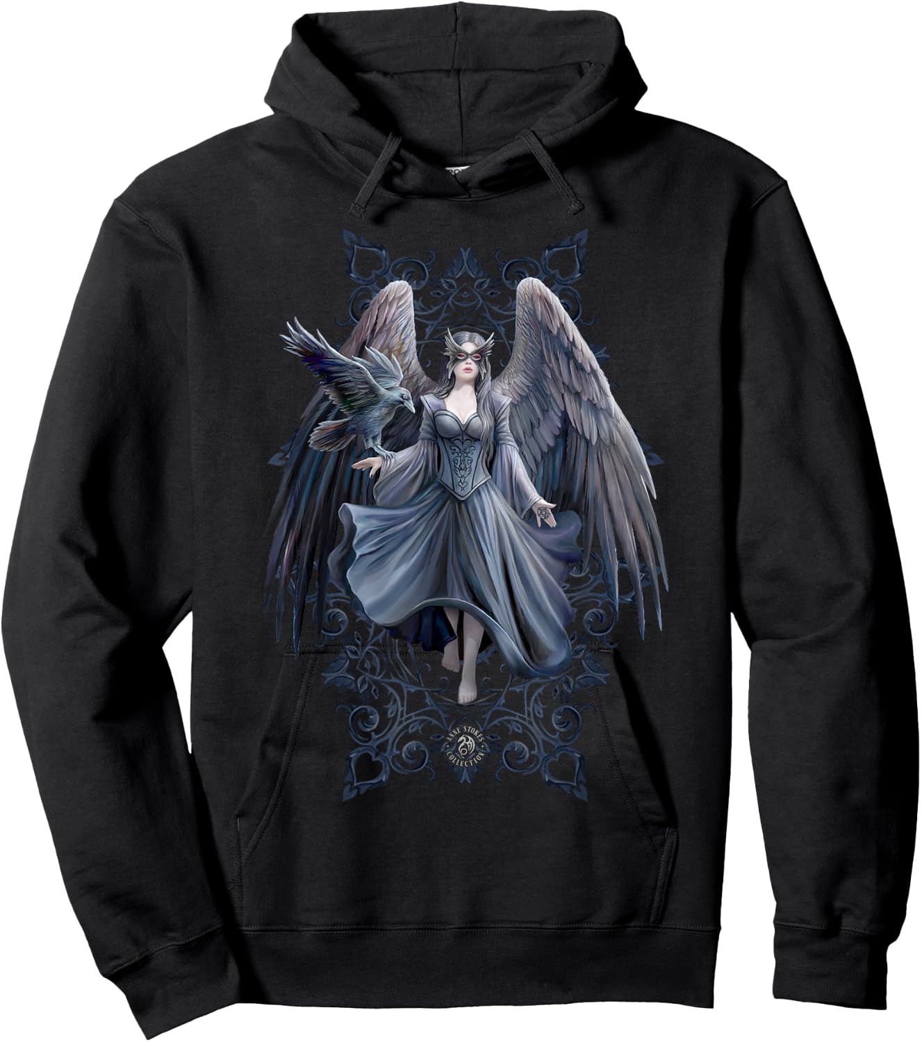 Gothic Raven Winged Woman Anne Stokes Collection Hoodie - Hoodie | Black