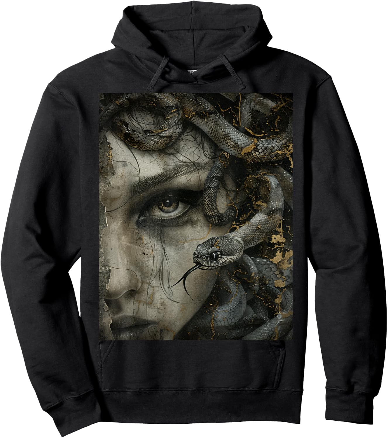Medusa Greek Mythology Occult Scary Dark Grunge Art Hoodie - Hoodie | Black