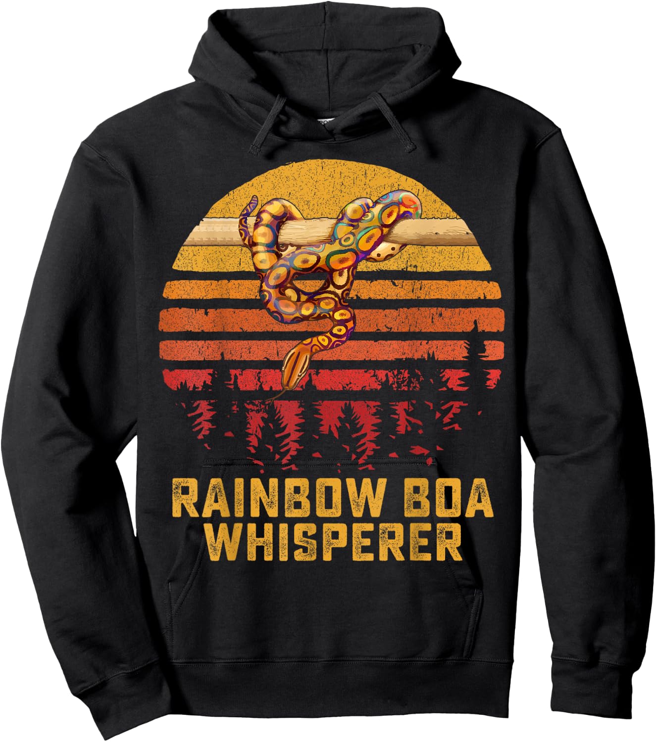 Rainbow Boa Whisperer Zoo Reptile Venom Snake Hoodie - Hoodie | Black