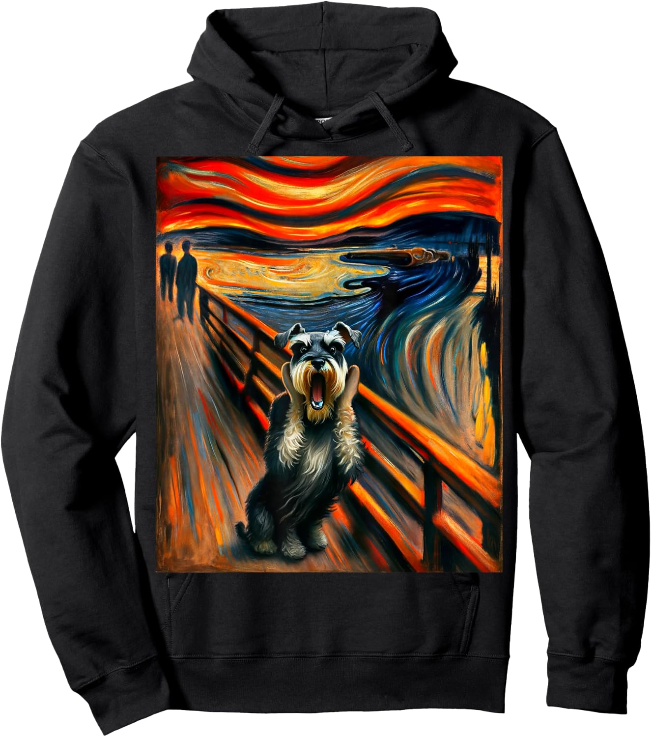 Expressionist Artsy Schnauzer Mini Dog | Artistic Schnauzer Hoodie - Hoodie | Black