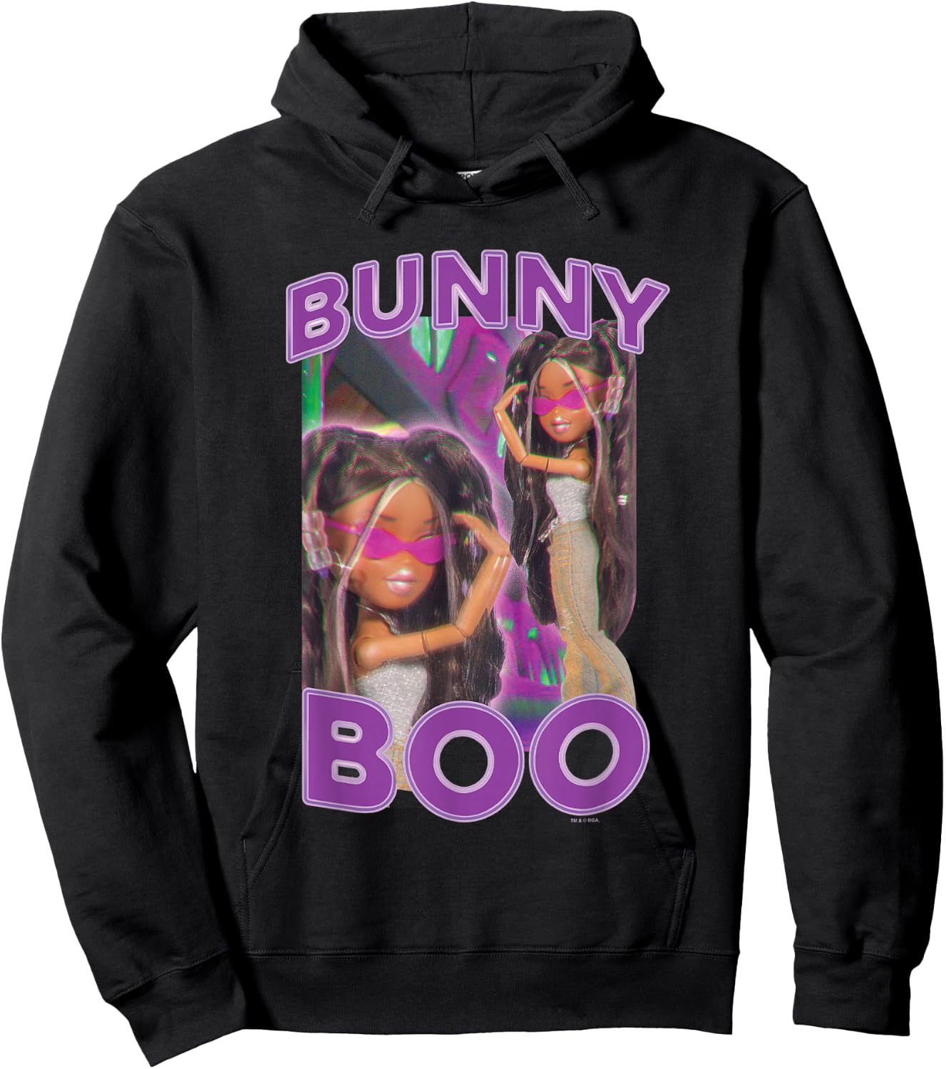 Bratz Bunny Boo Sasha Doll Sassy Portrait Vintage Hoodie - Hoodie | Black