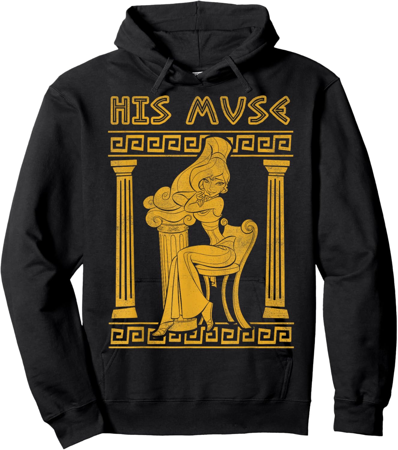 Disney Hercules Valentine's Day Megara His Muse Greece Pose , Black, S Hoodie - Hoodie | Black