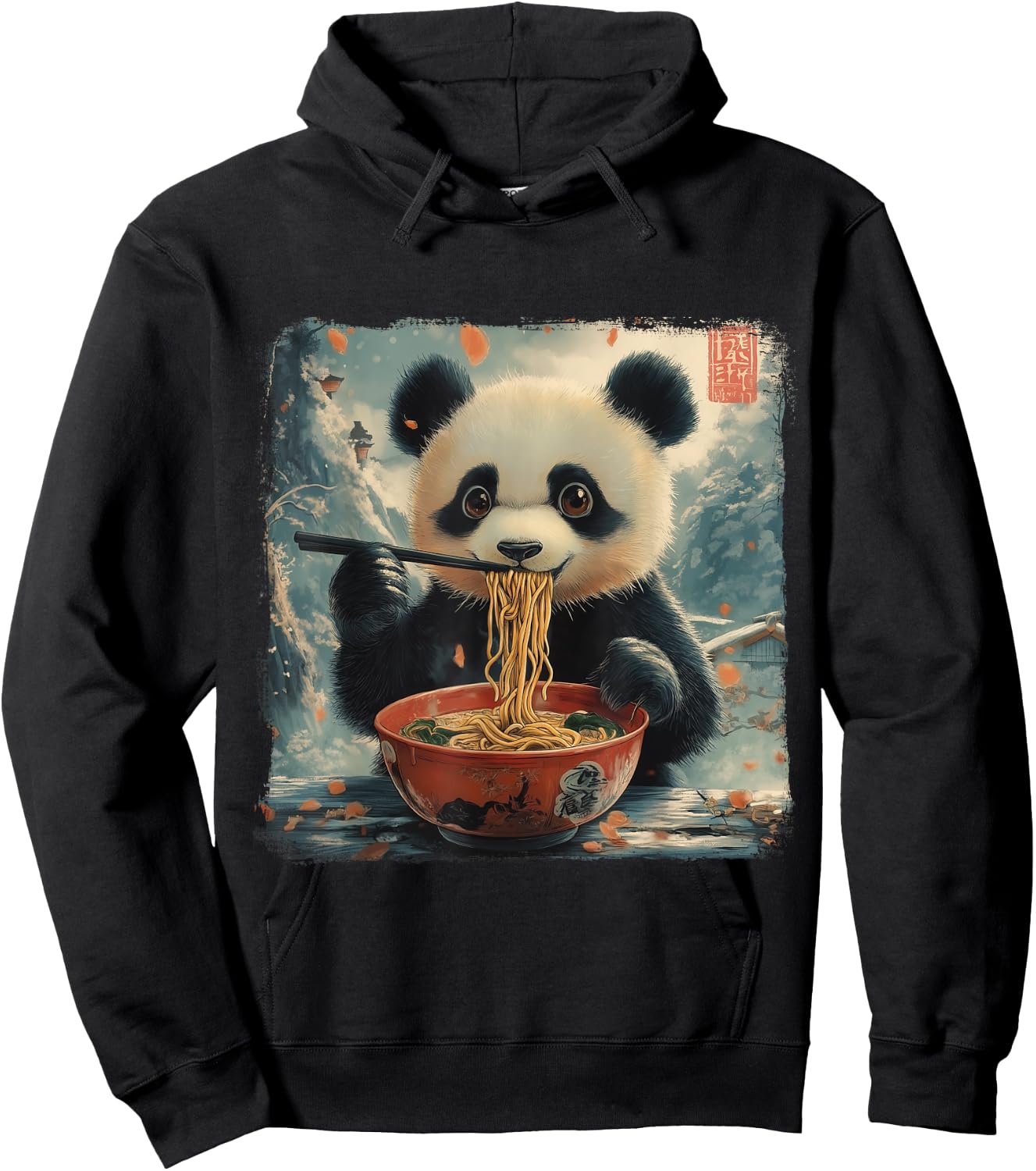 Panda Ramen Japanese Noodle Anime Manga Kawaii Sweet Otter , Black, S Hoodie - Hoodie | Black