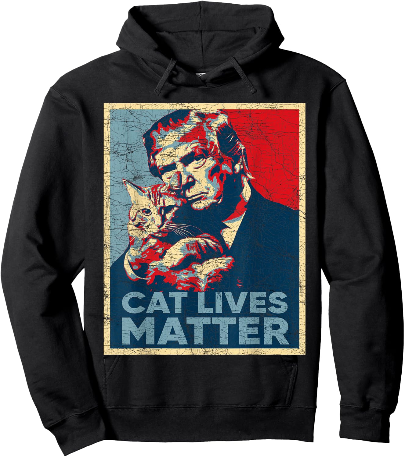 Poster Donald Trump Cats, Cat Lives Matter Trump 2024 Hoodie - Hoodie | Black