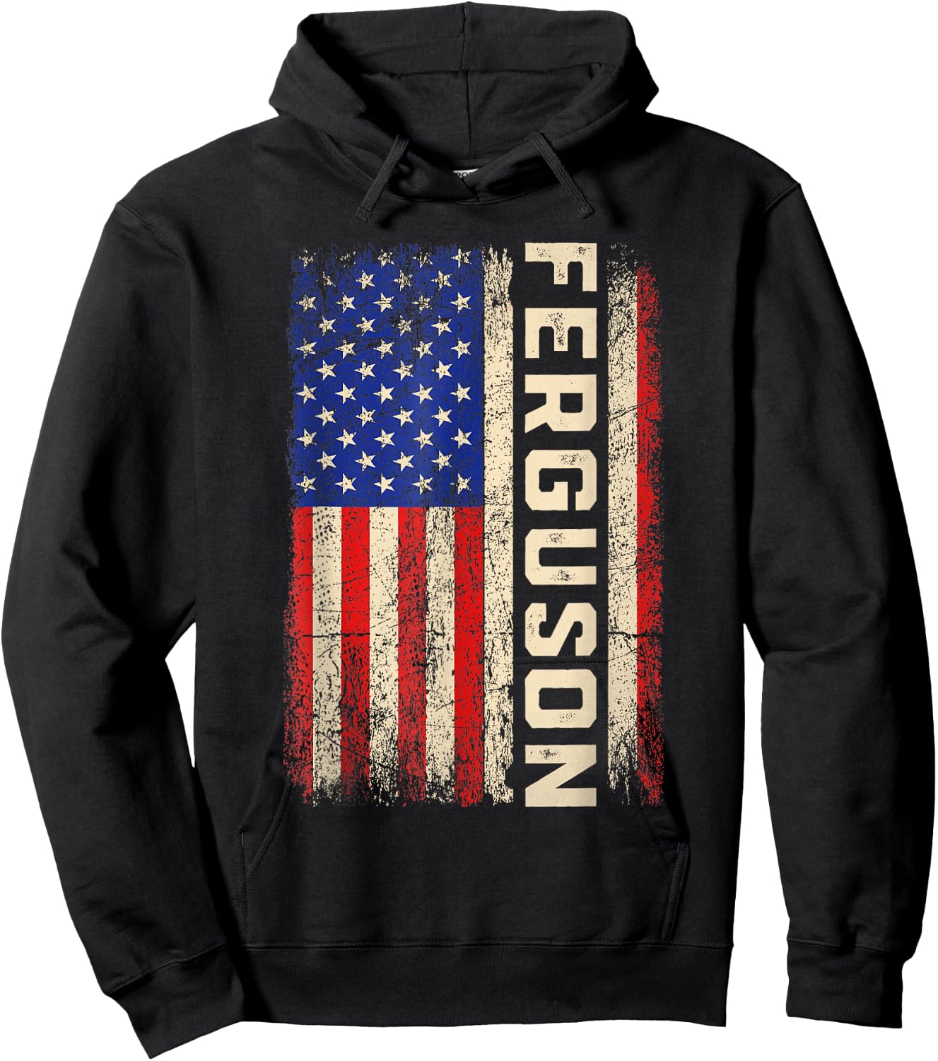 Ferguson Last Name Shirt Ferguson Name American Flag Hoodie - Hoodie | Black