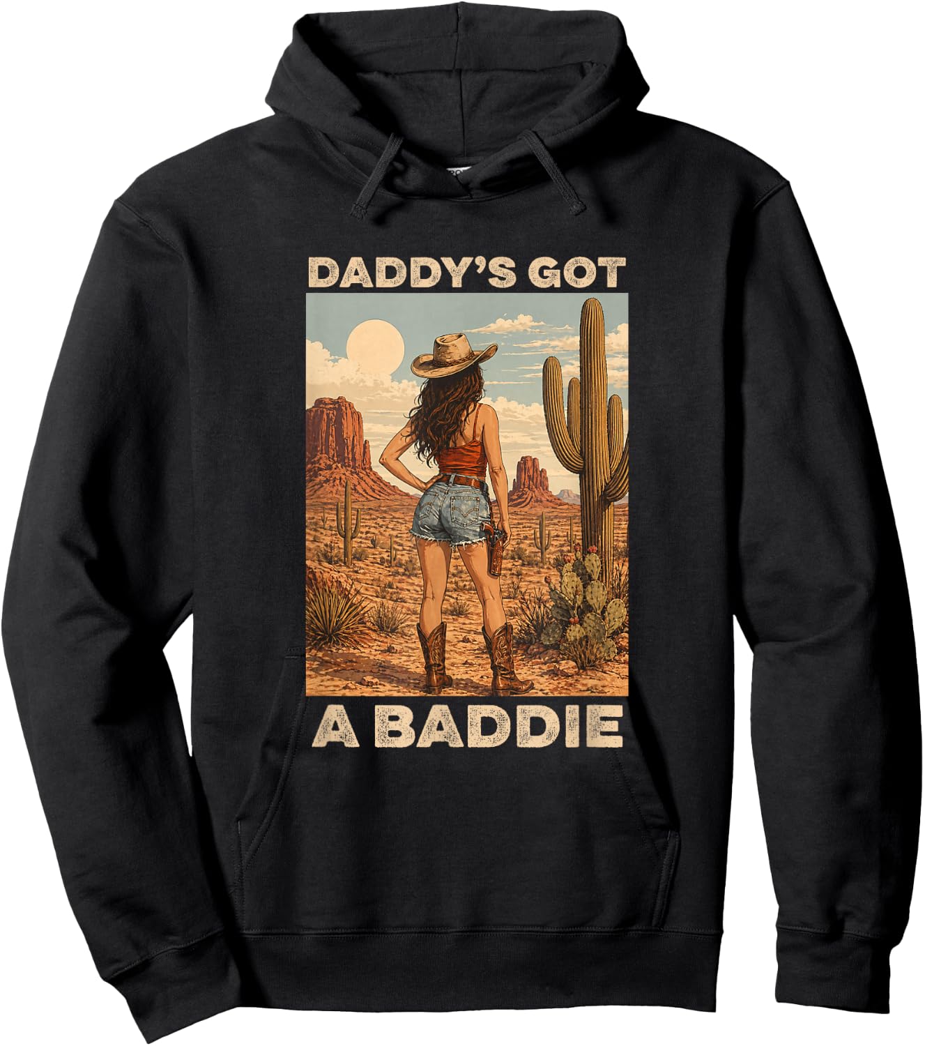 Daddy's Got a Baddie Funny Husband Dad Men Father's Day Hoodie - Hoodie | Black