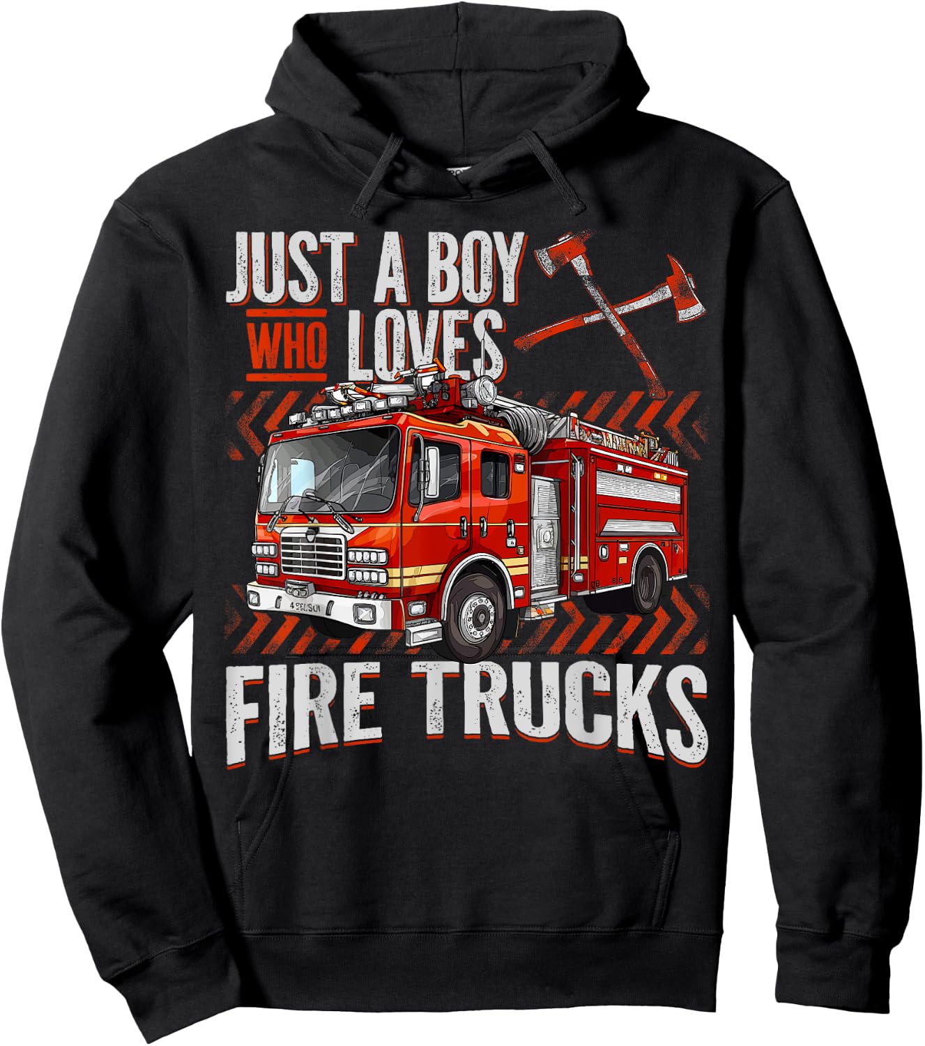 Firefighter Truck Lovers Just A Boy Who Loves Fire Trucks Hoodie - Hoodie | Black