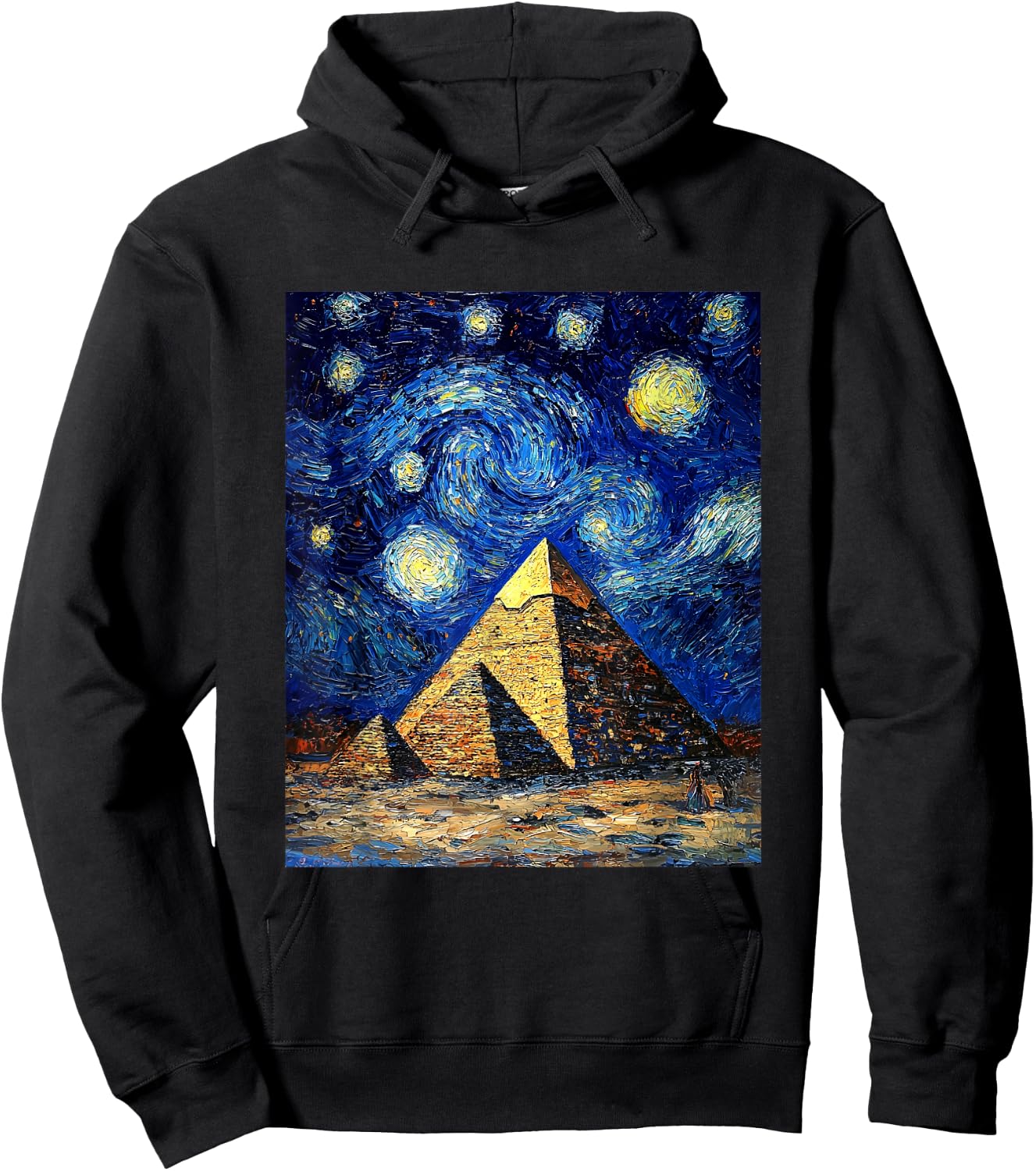 Pyramid Egyptian Egypt - Van Gogh Style - Starry Night Hoodie - Hoodie | Black