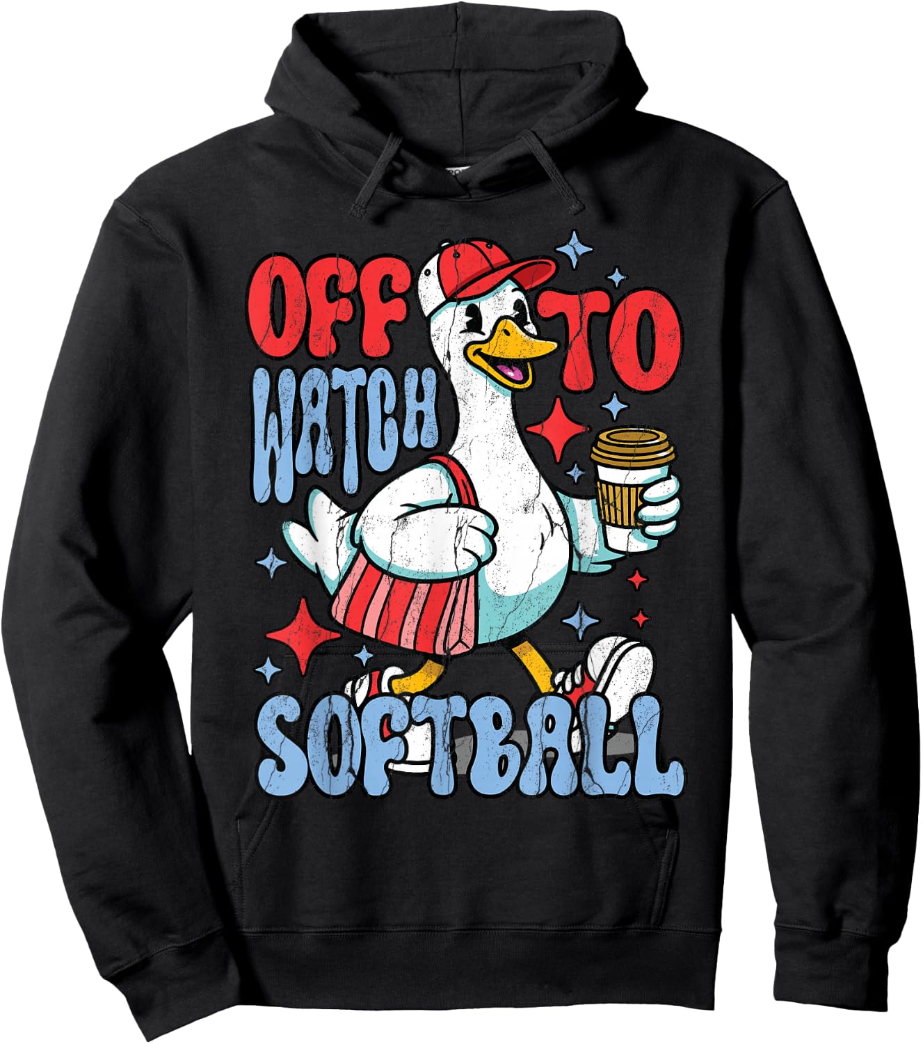 Funny Player Goose Off to Watch Softball Lover Game Day Boys Hoodie - Hoodie | Black