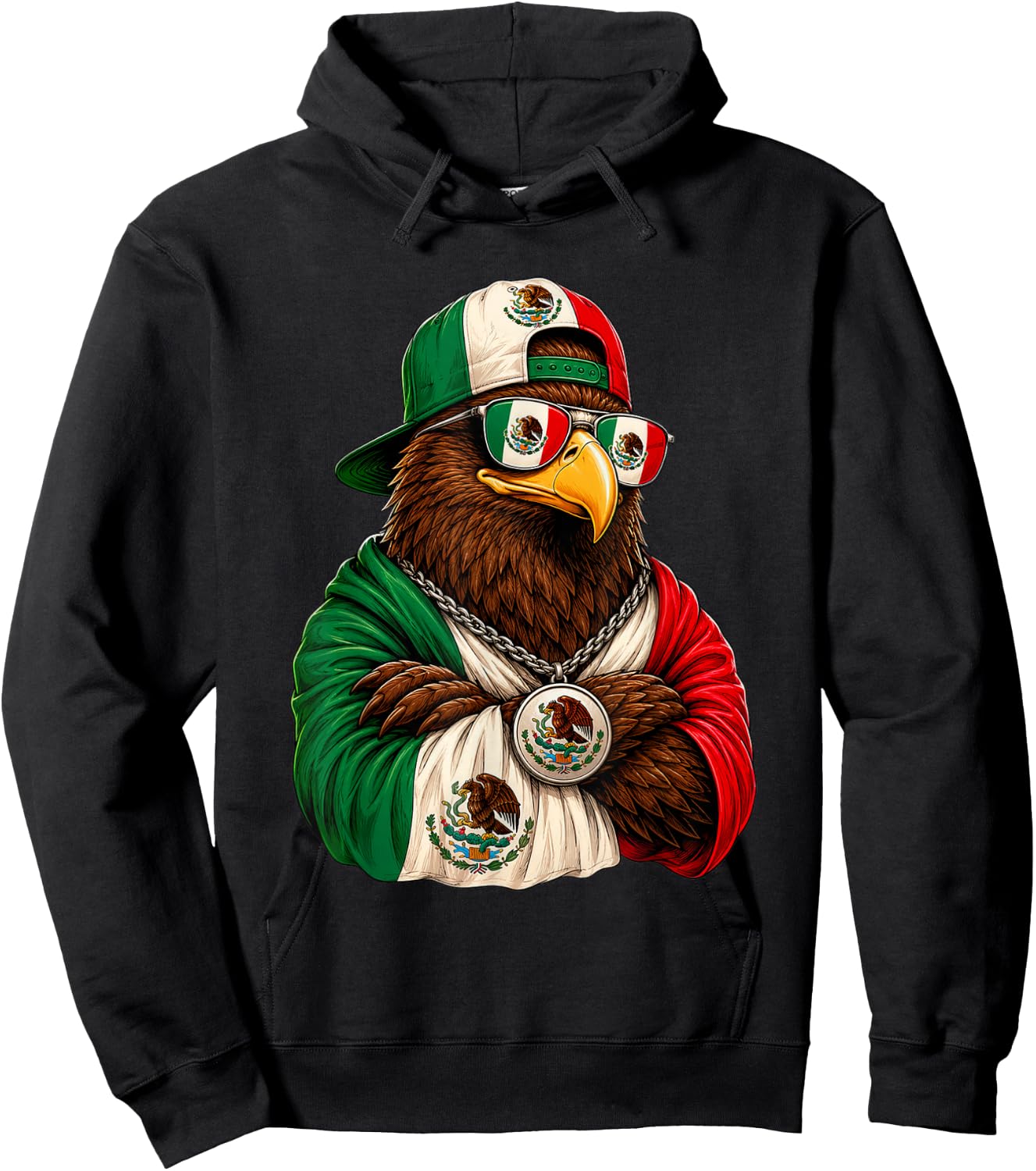 Mexico National Pride Mexican Eagle Flag Hoodie - Hoodie | Black