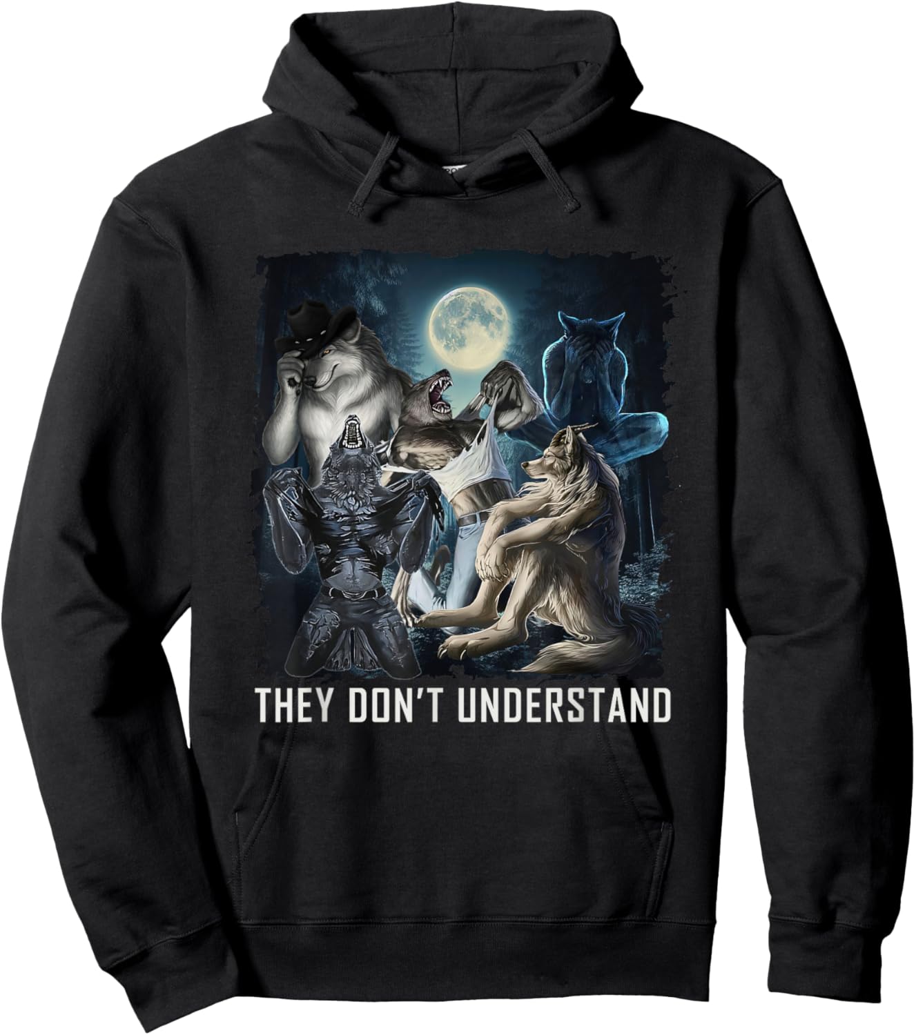 Werewolf Ripping Meme Alpha Wolf Werewolf Literally Me Hoodie - Hoodie | Black