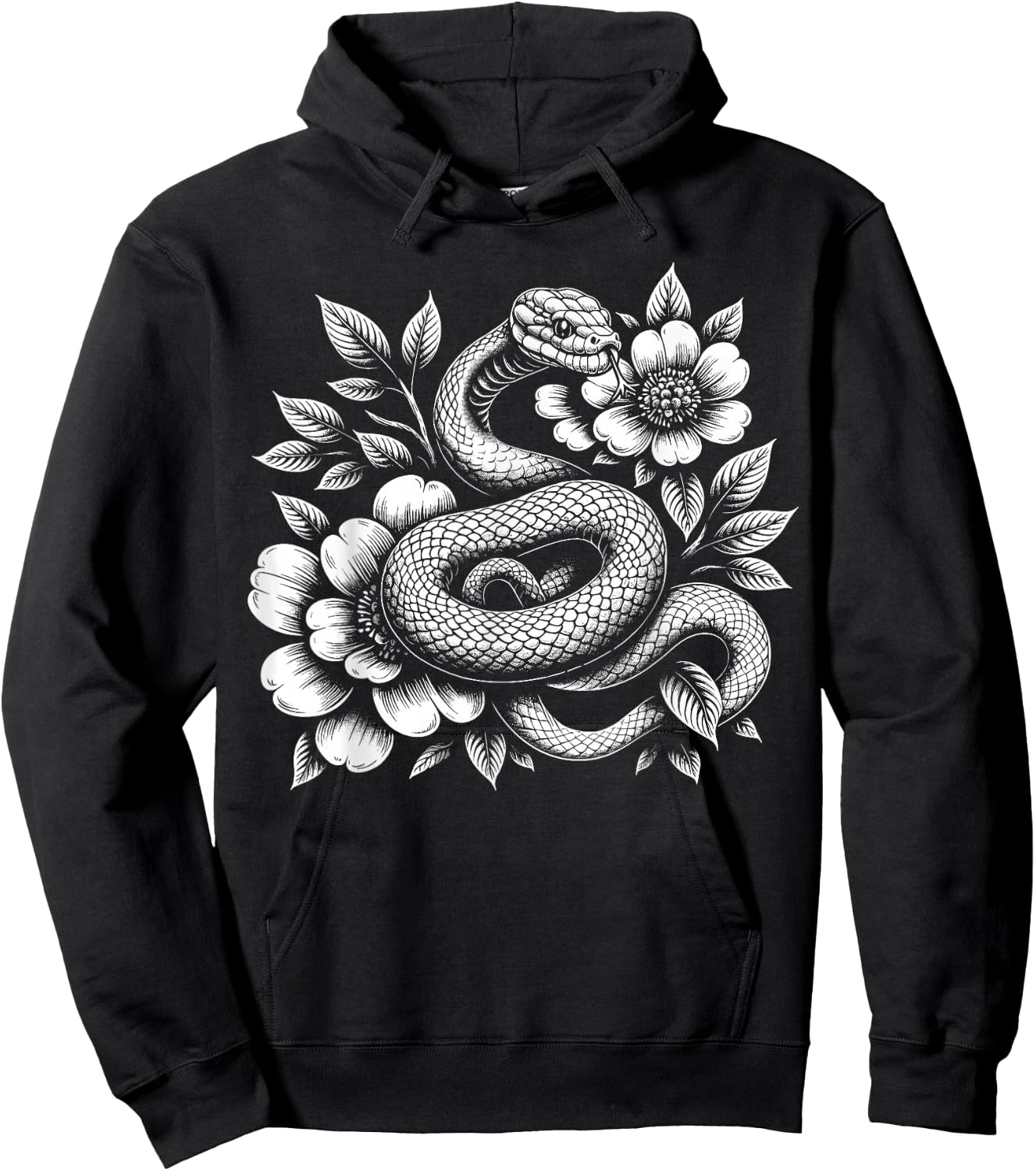 Snake Flowers Hoodie - Hoodie | Black