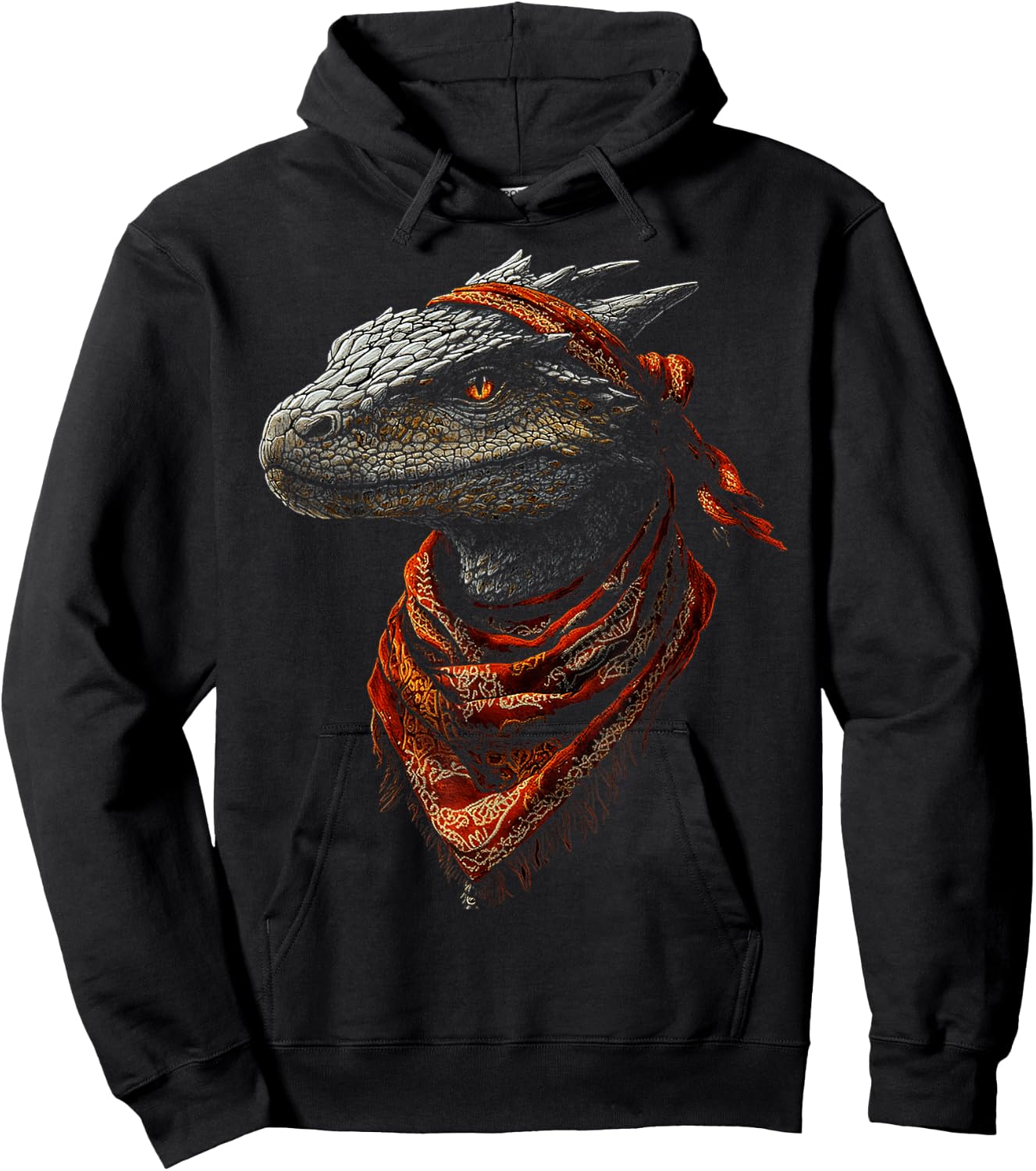 African Dragon Motif Mythical Illustration African Dragon Hoodie - Hoodie | Black