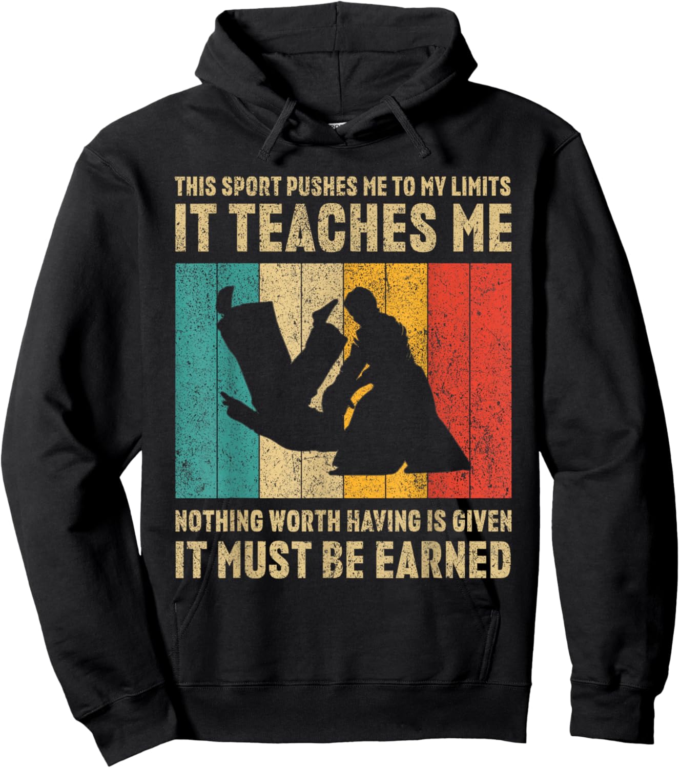 It Must Be Earned Vintage Aikido Martial Arts Hoodie - Hoodie | Black