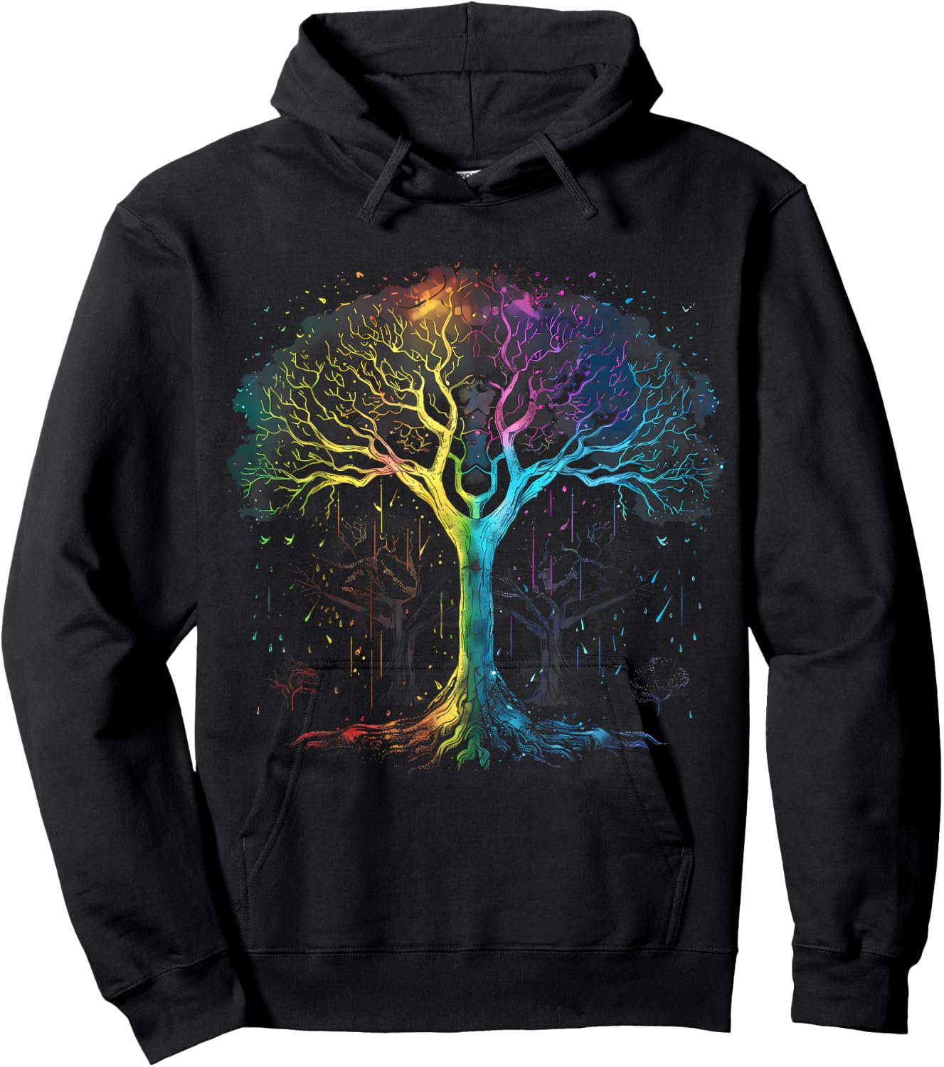 Tree of Life Yggdrasil Rainbow Tree Hoodie - Hoodie | Black