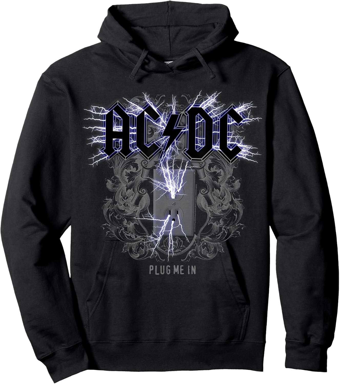 Officiel AC/DC Plug Me in Artwork ACDC Rock Hoodie - Hoodie | Black