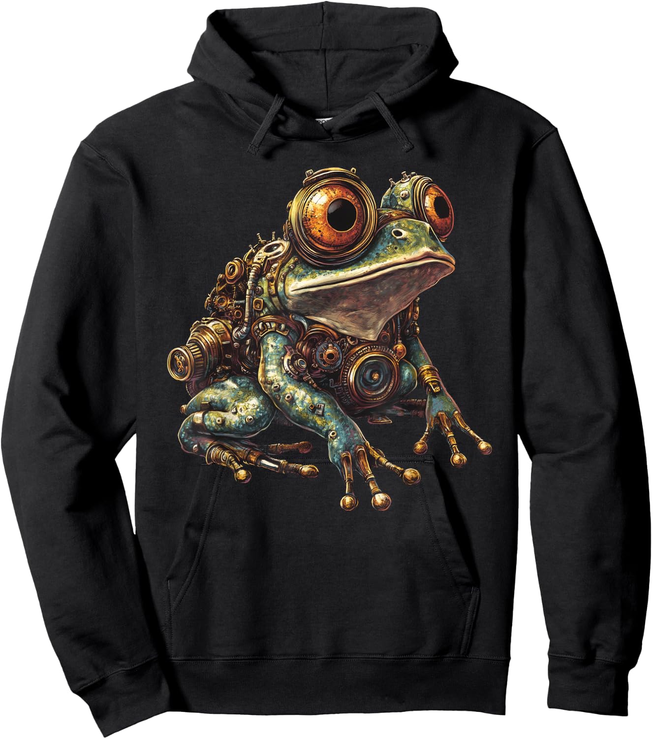 Steampunk Frog Art Hoodie - Hoodie | Black