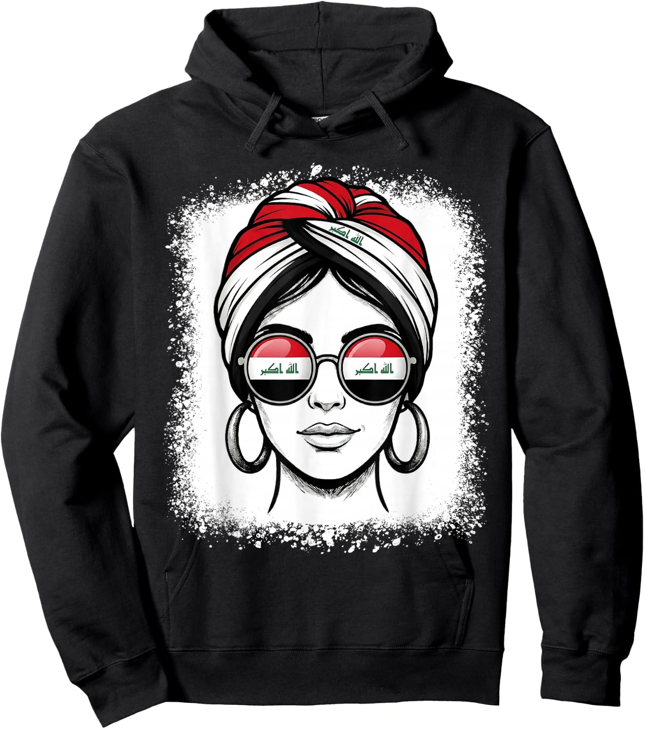 Iraq Flag Turban Woman National Pride Travel Hoodie - Hoodie | Black