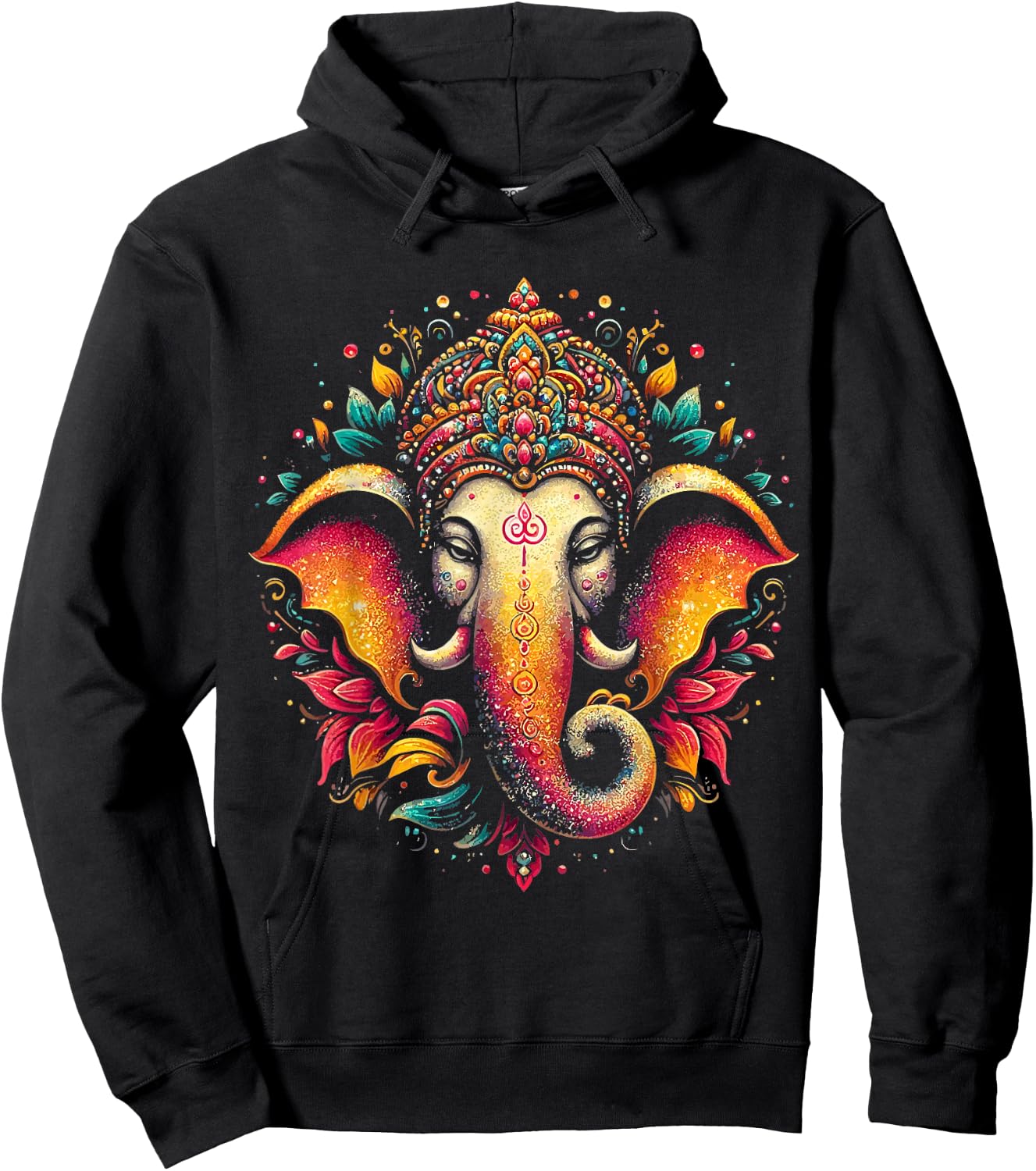Ganesh Symbol Yoga Hindu Elephant God Ganesha Puja Hoodie - Hoodie | Black