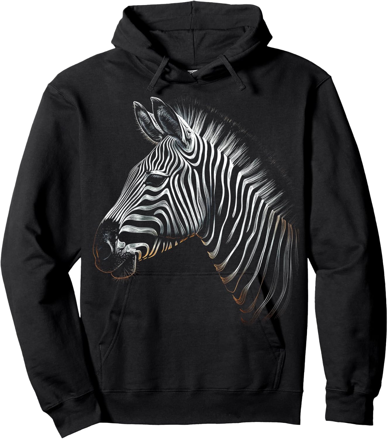 Zebra Lover Artwork | Animal Motif Zebra Hoodie - Hoodie | Black