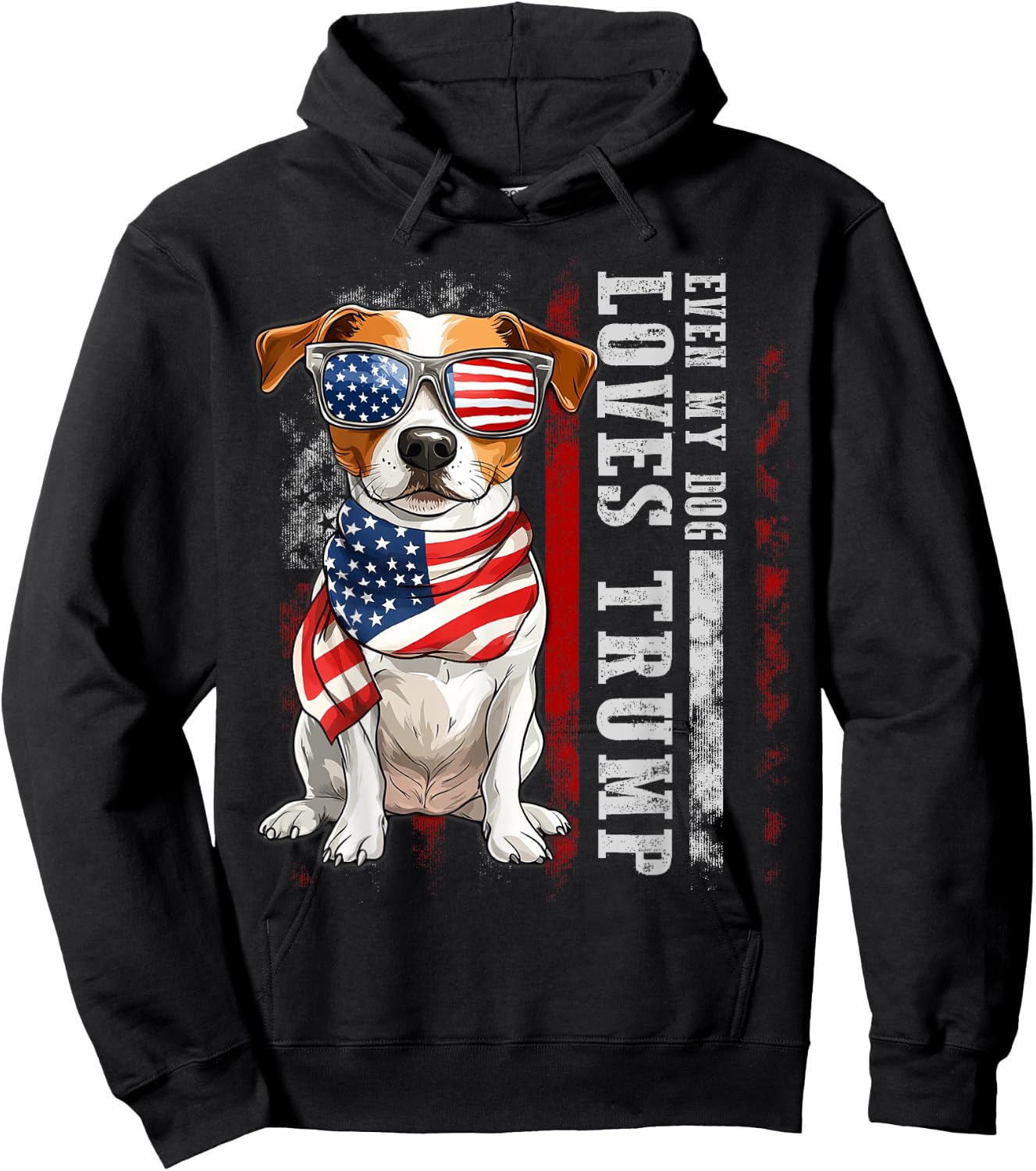 Jack Russell Terrier Even My Dog Loves Trump Funny Men Women Kids Hoodie - Hoodie | Black