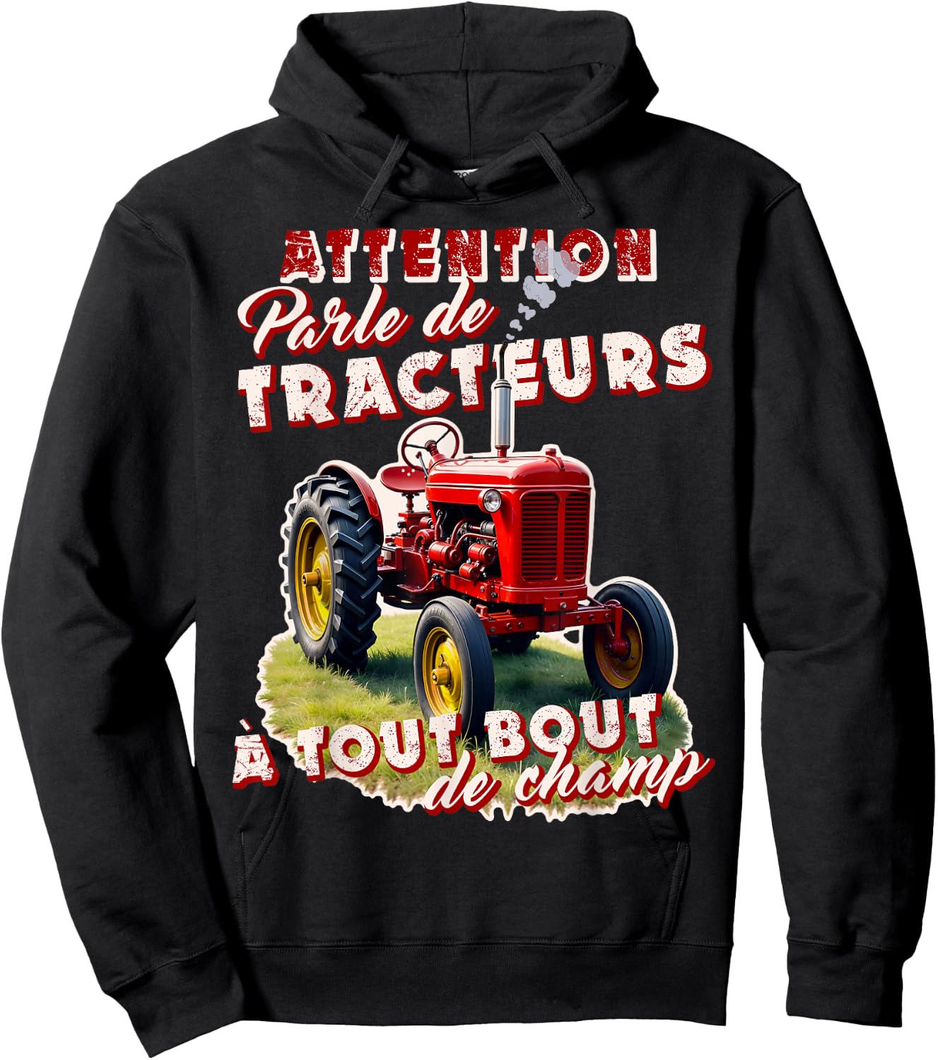 Tractor Farmer Gift Tractor Old Humorous , Black, S Hoodie - Hoodie | Black