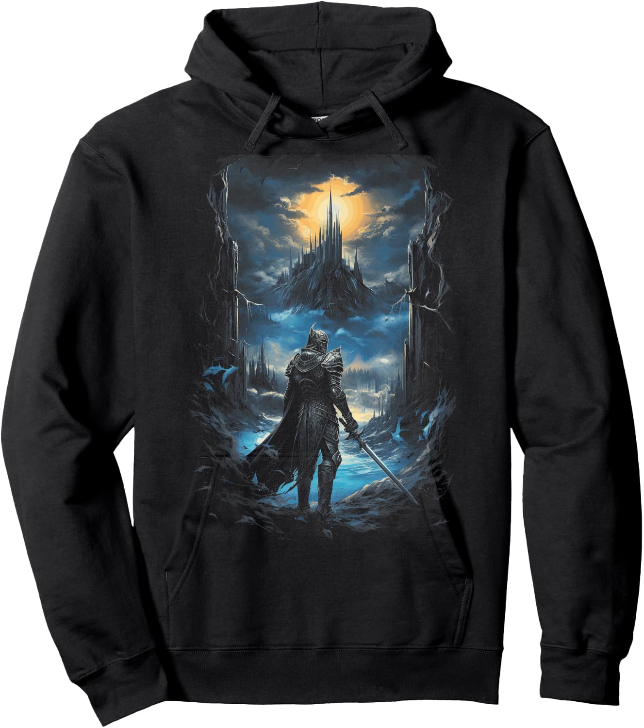 Medivival Knight Dark Dragon Epic Sorcery Gothic Fantasy Castle Magic Fairytale Mythical - -Adults, -Kids - Black - Small - - Short Sleeve - Machine Wash Hoodie - Hoodie | Black