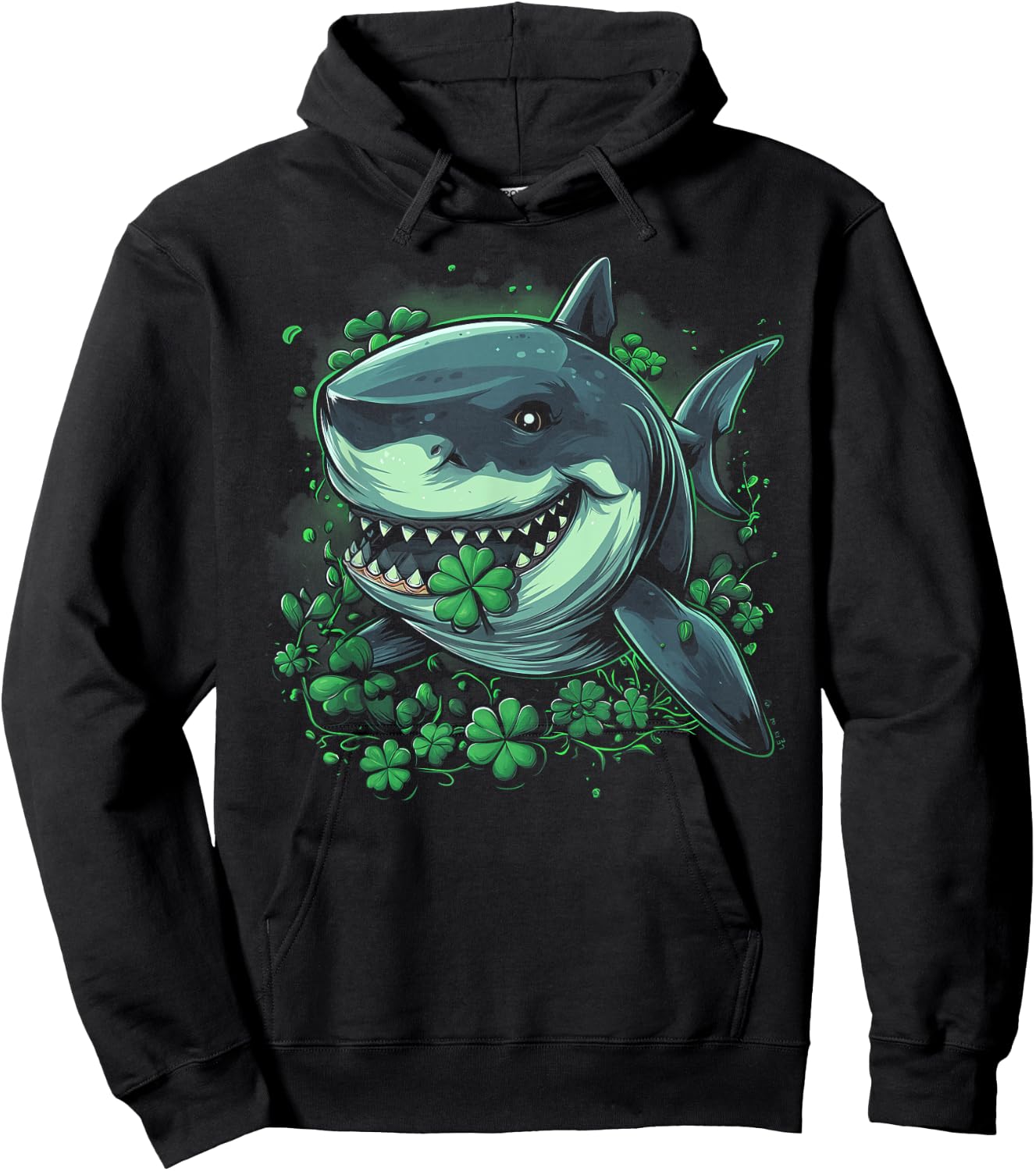 Shark - Funny Saint Paddys St. Patrick's Day Irish Ireland Hoodie - Hoodie | Black