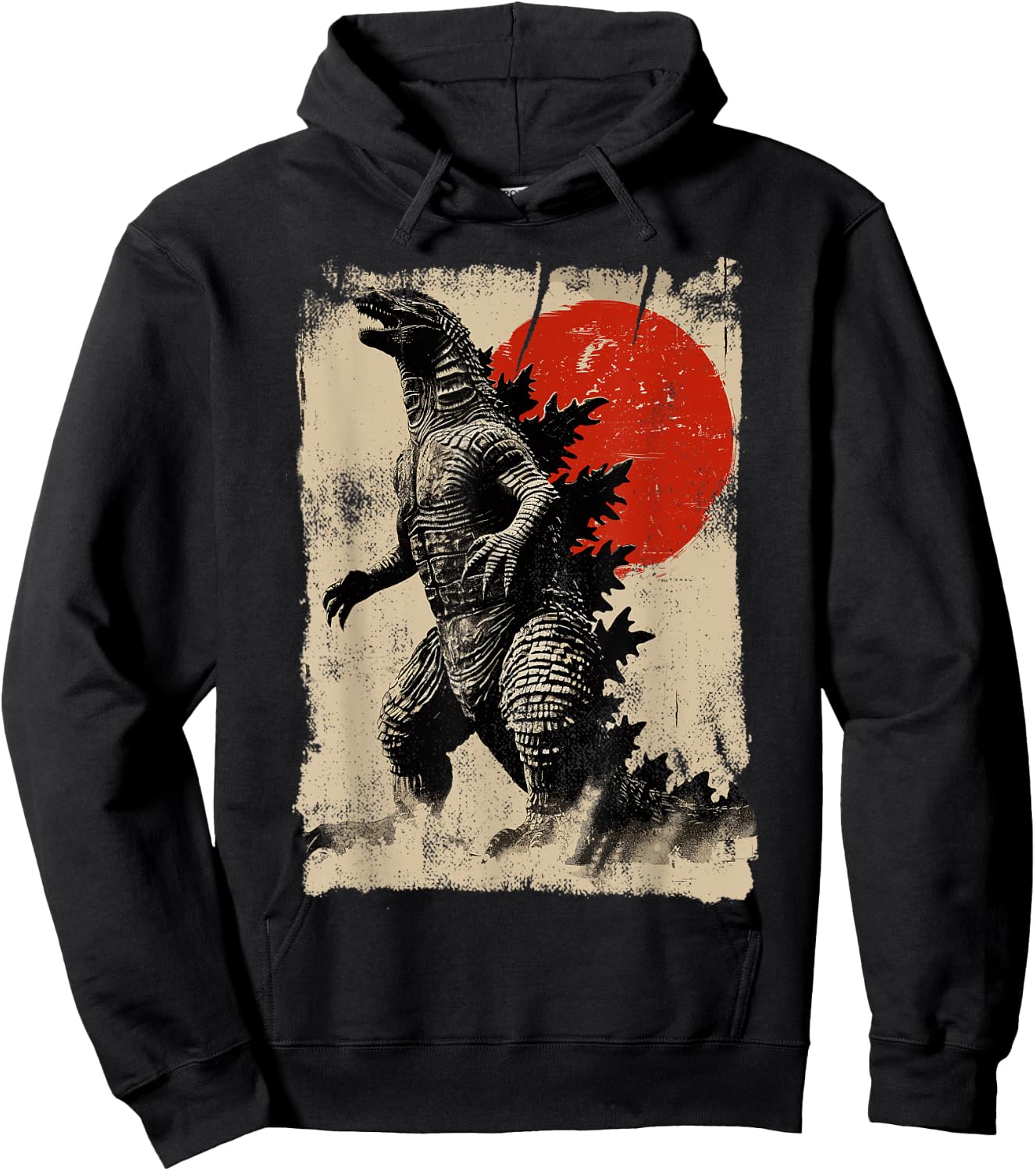 Retro Vintage Japanese Art Legendary Rare Kaiju , black Hoodie - Hoodie | Black