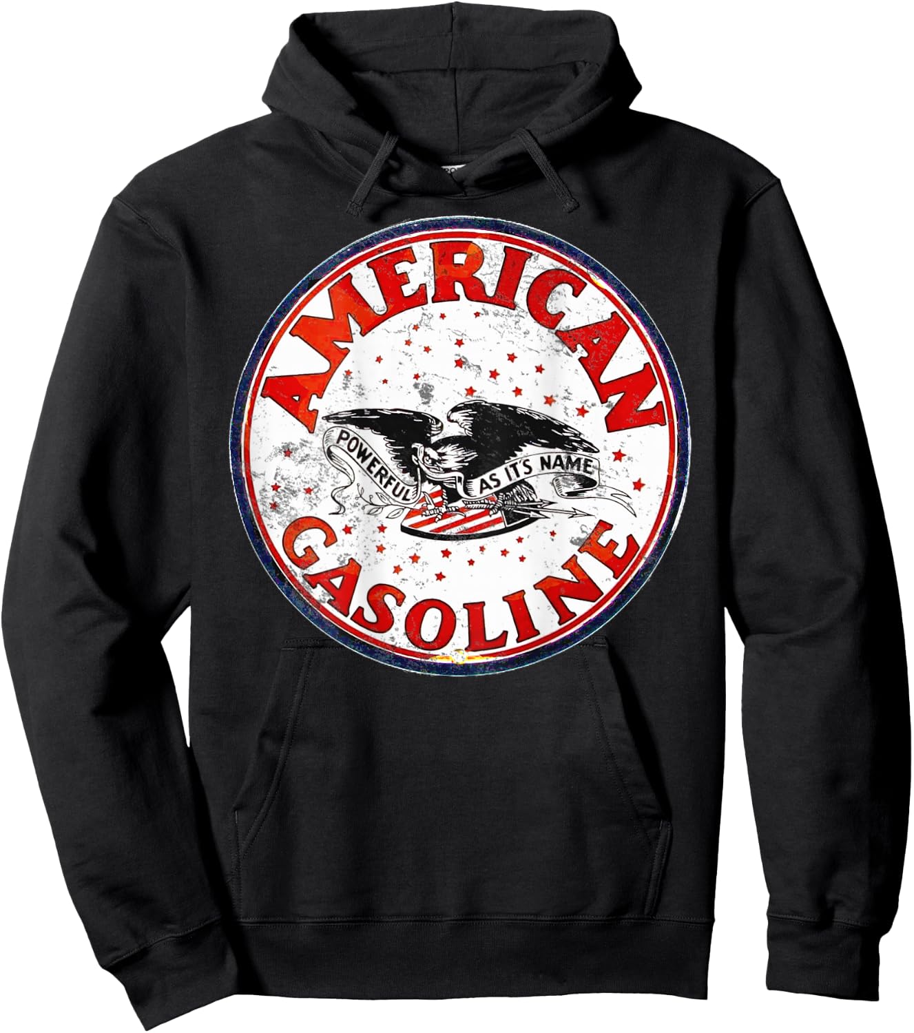 Back Only Print Retro Vintage Gas Station American Gasoline Hoodie - Hoodie | Black