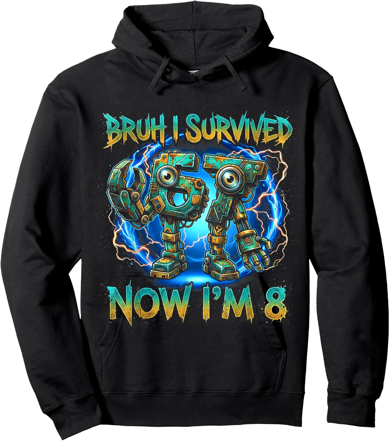 8 Year Old Boys Birthday Outfit 67 Meme Girls 8th Birthday Hoodie - Hoodie | Black