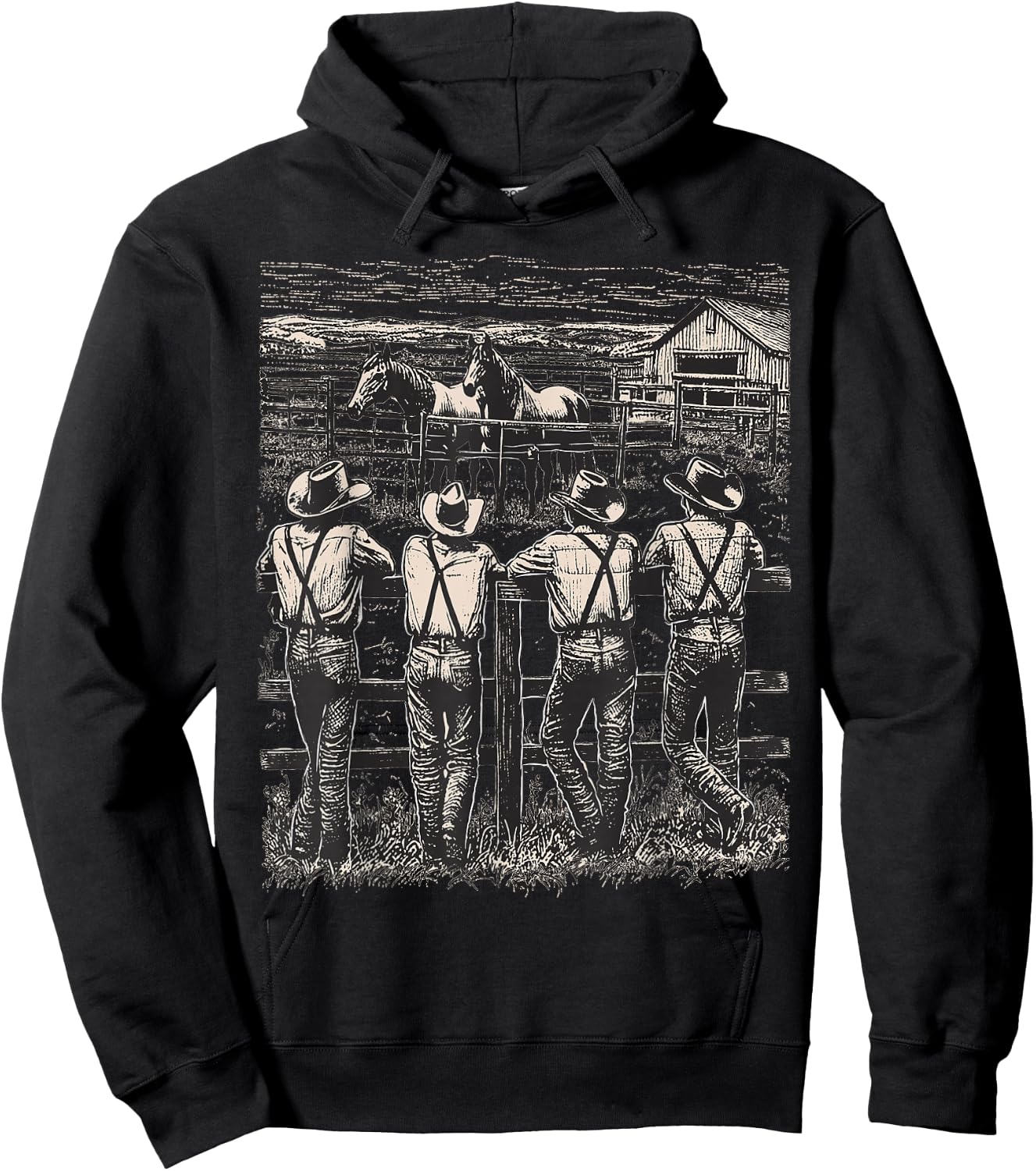 Western Cowboy Howdy Rodeo Team Southern Vintage Herren & Damen Hoodie - Hoodie | Black